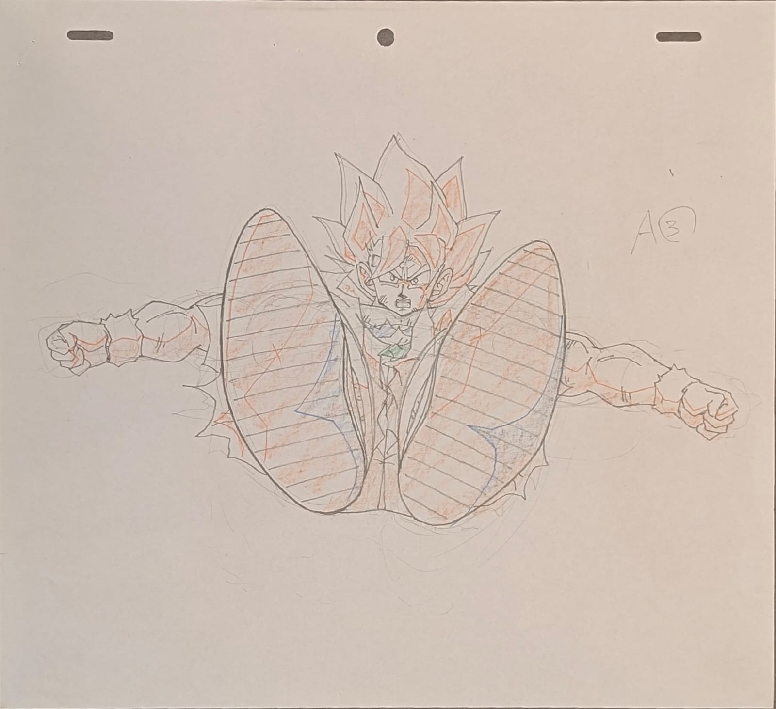 Dragonball Original Drawing (Son Goku) 2-page set & Layout Copy