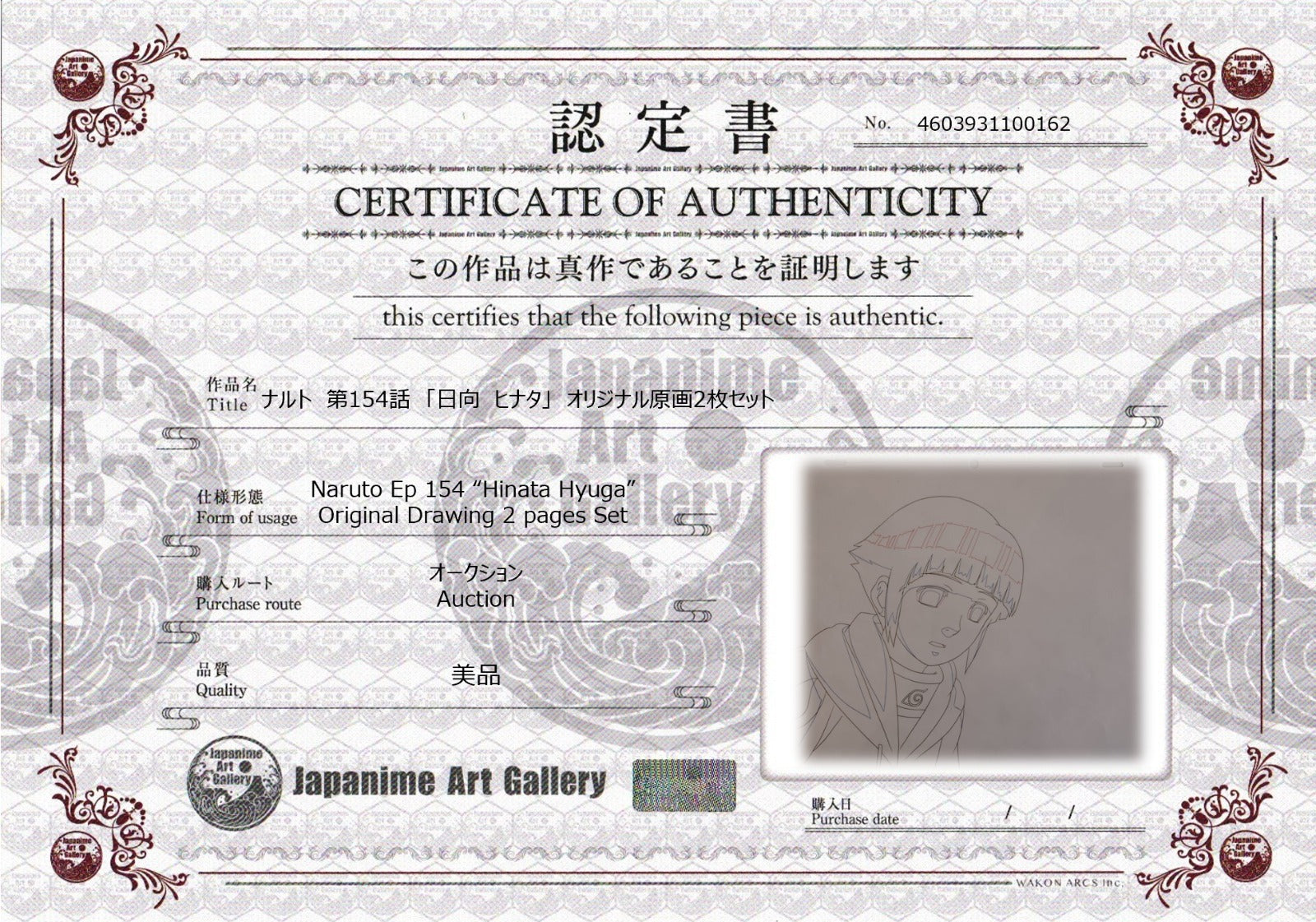 Naruto Original Sketch (Hinata Hyuga)