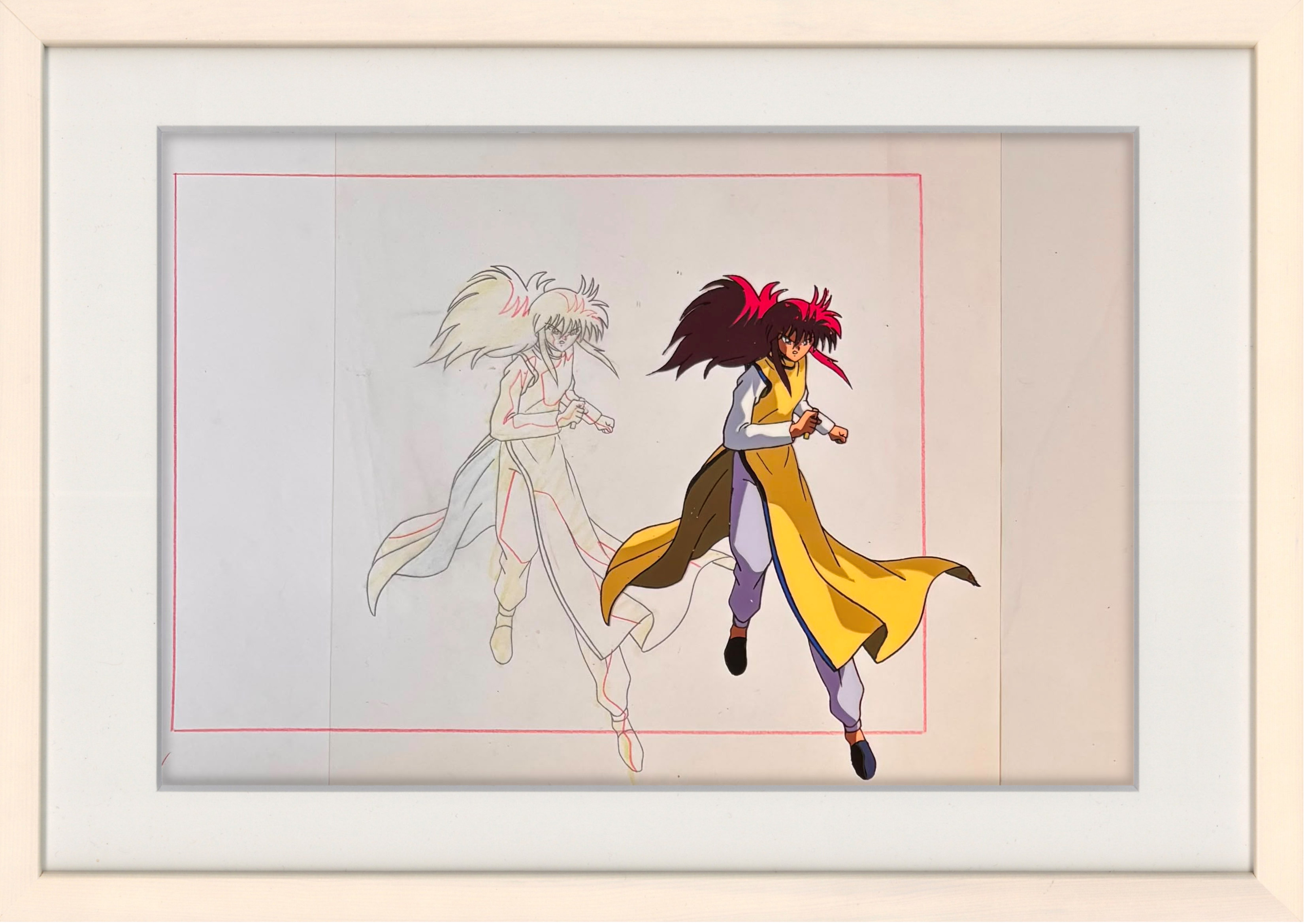 YuYu Hakusho Original Cel, Genga & Background Copy (Kurama) 3-Piece Set