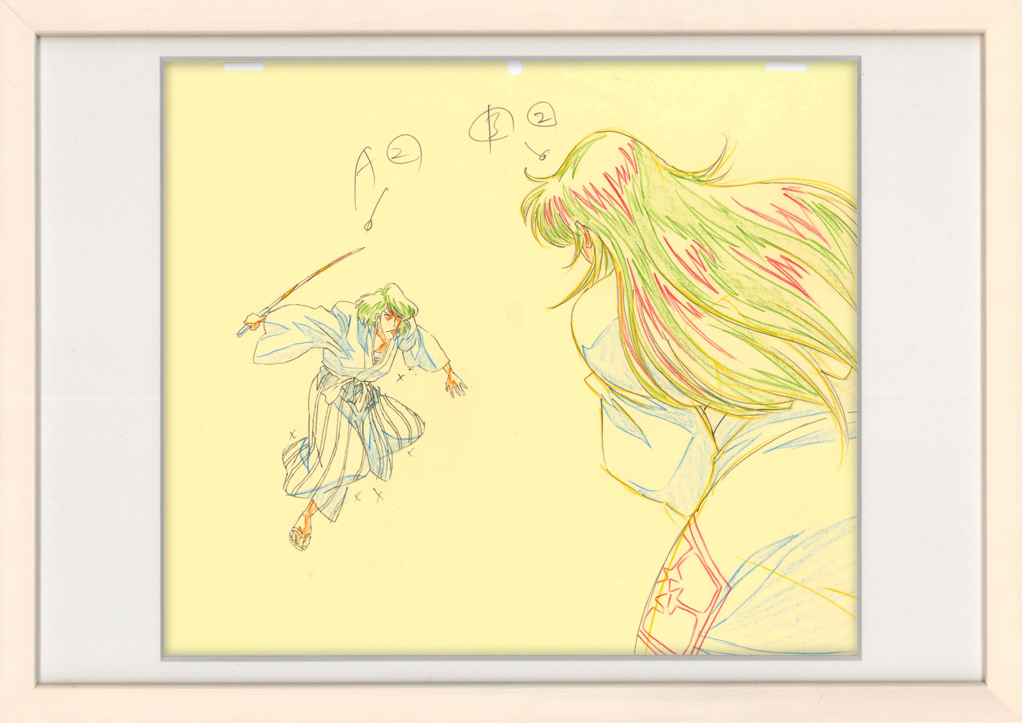 Lupin The Third: Angel Tactics Original Genga (Goemon Ishikawa, Tsujigiri Kaoru) 2-Piece Set