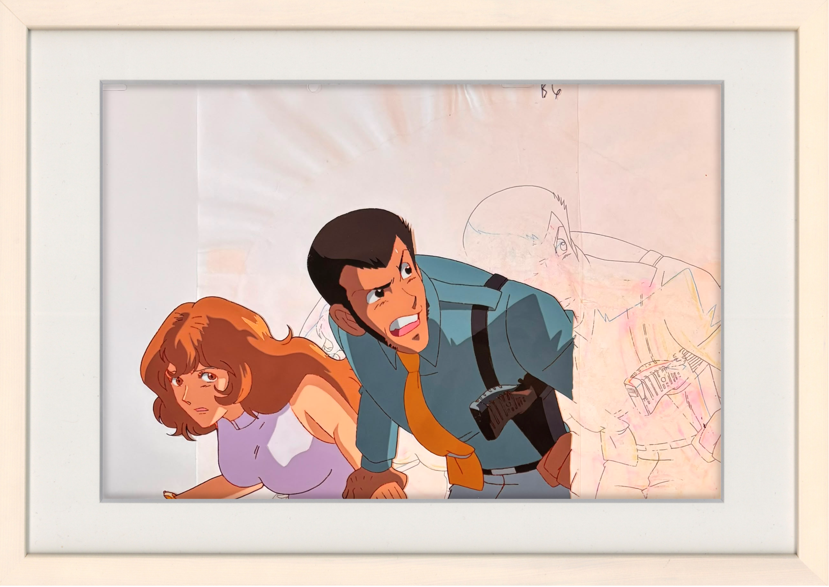 Lupin The Third: The Columbus Files Original Cel, Douga & Background Copy (Lupin III, Fujiko Mine) 3-Piece Set