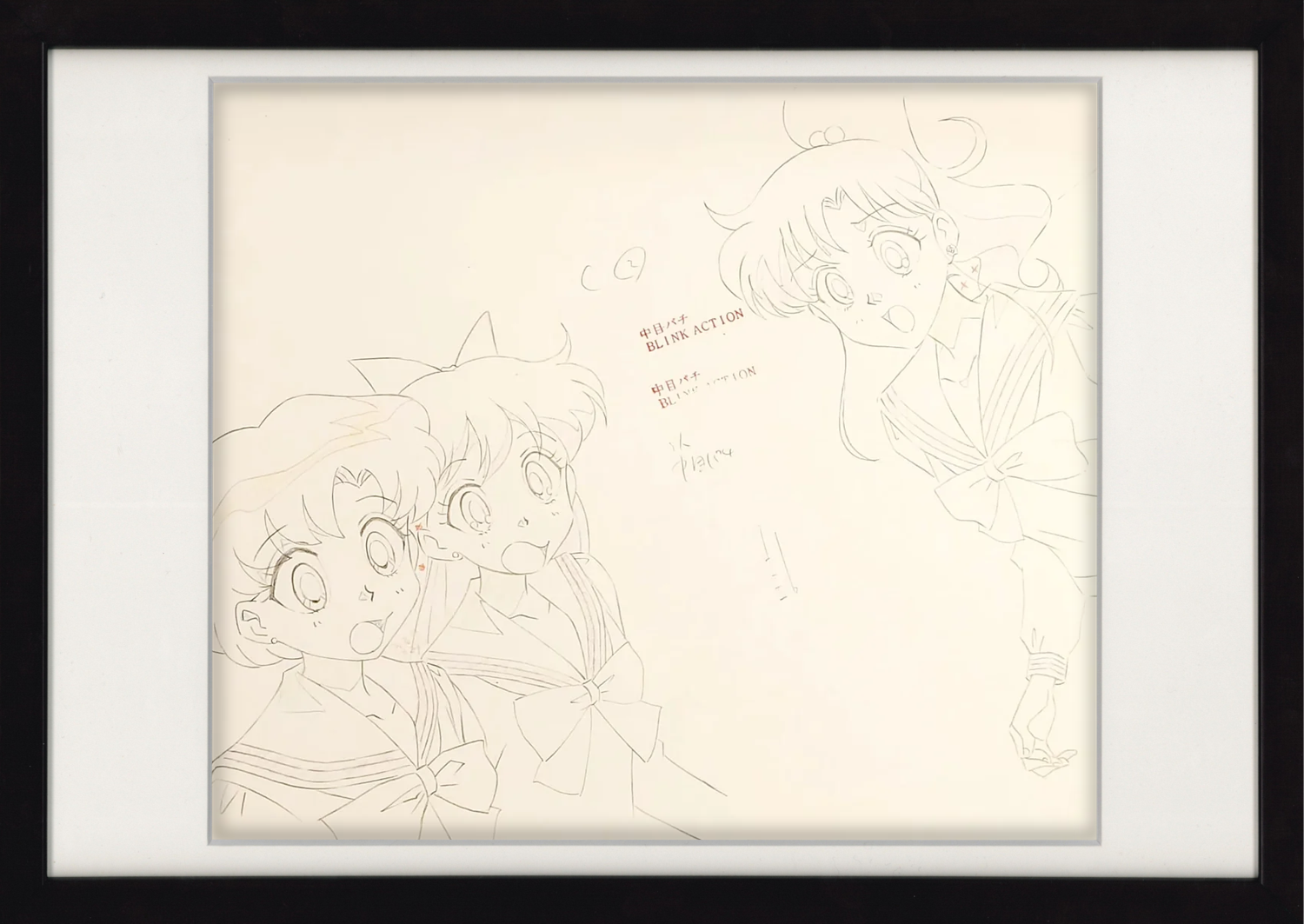 Sailor Moon Original Drawing (Kino Makoto, Aino Minako & Mizuno Ami)