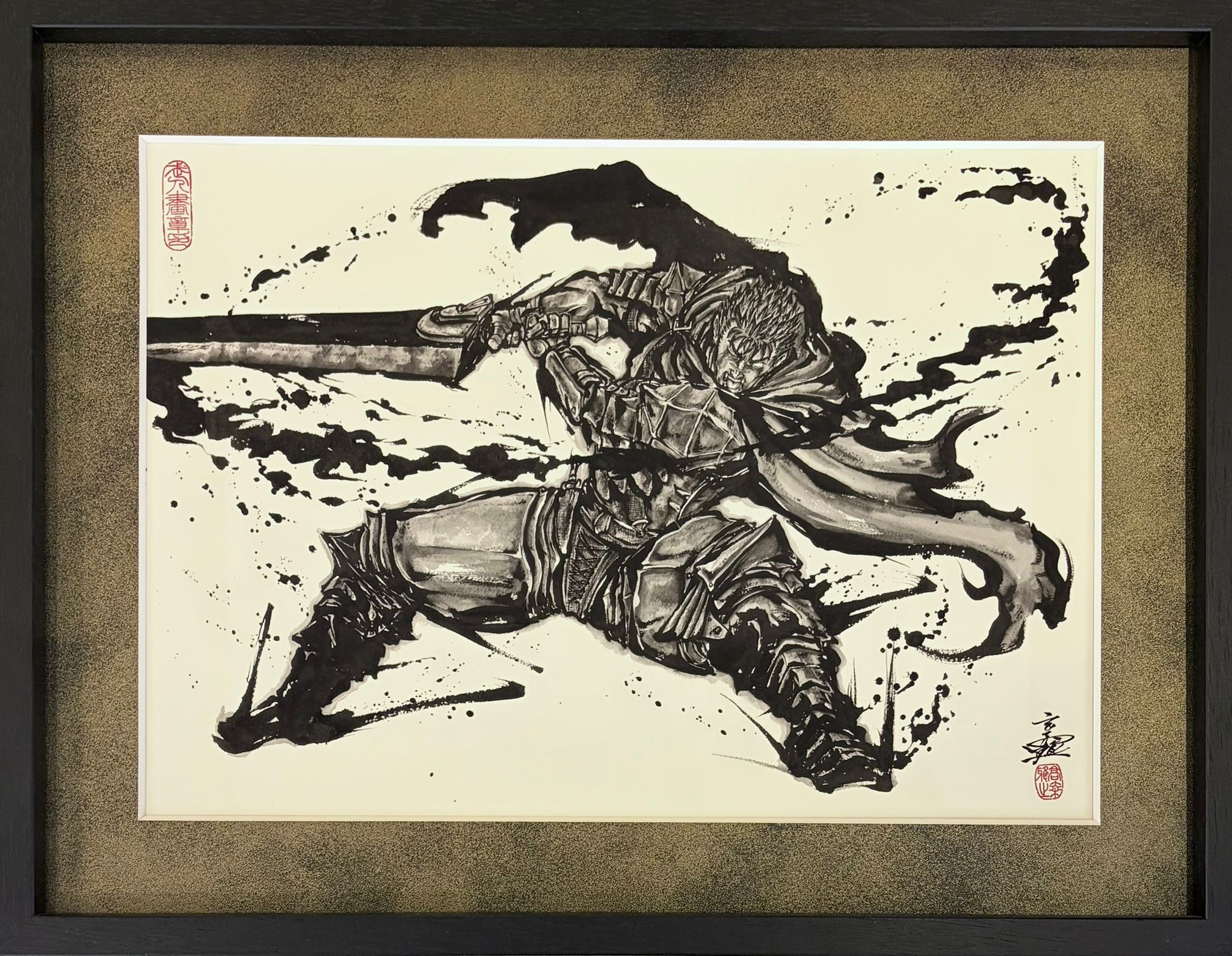Impresión de tinta limitada de Berserk (Guts)
