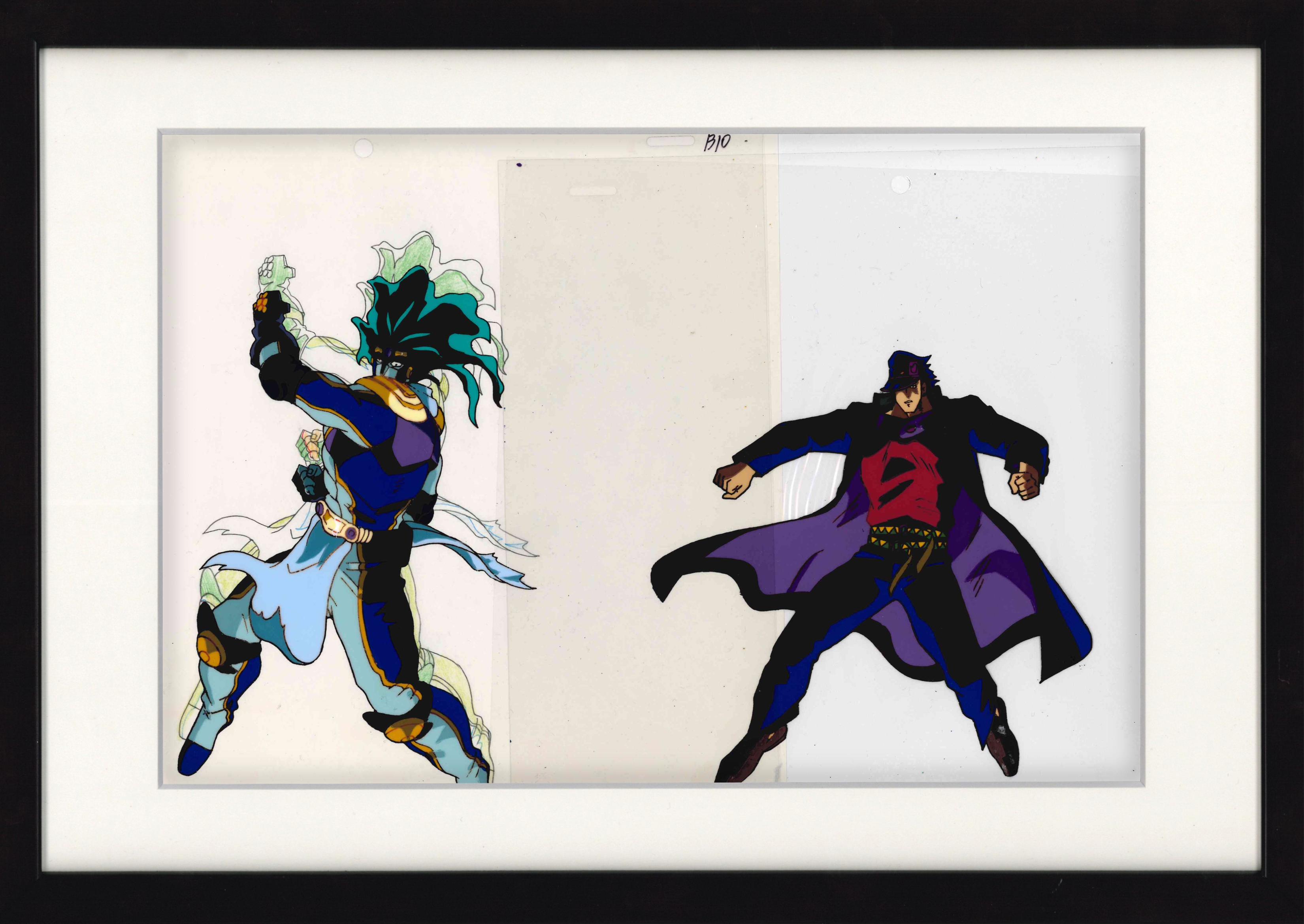 JoJo's Bizarre Adventure (1993 Series) Original Cel & Douga (Jotaro Kujo and Star Platinum) 6-Piece Set