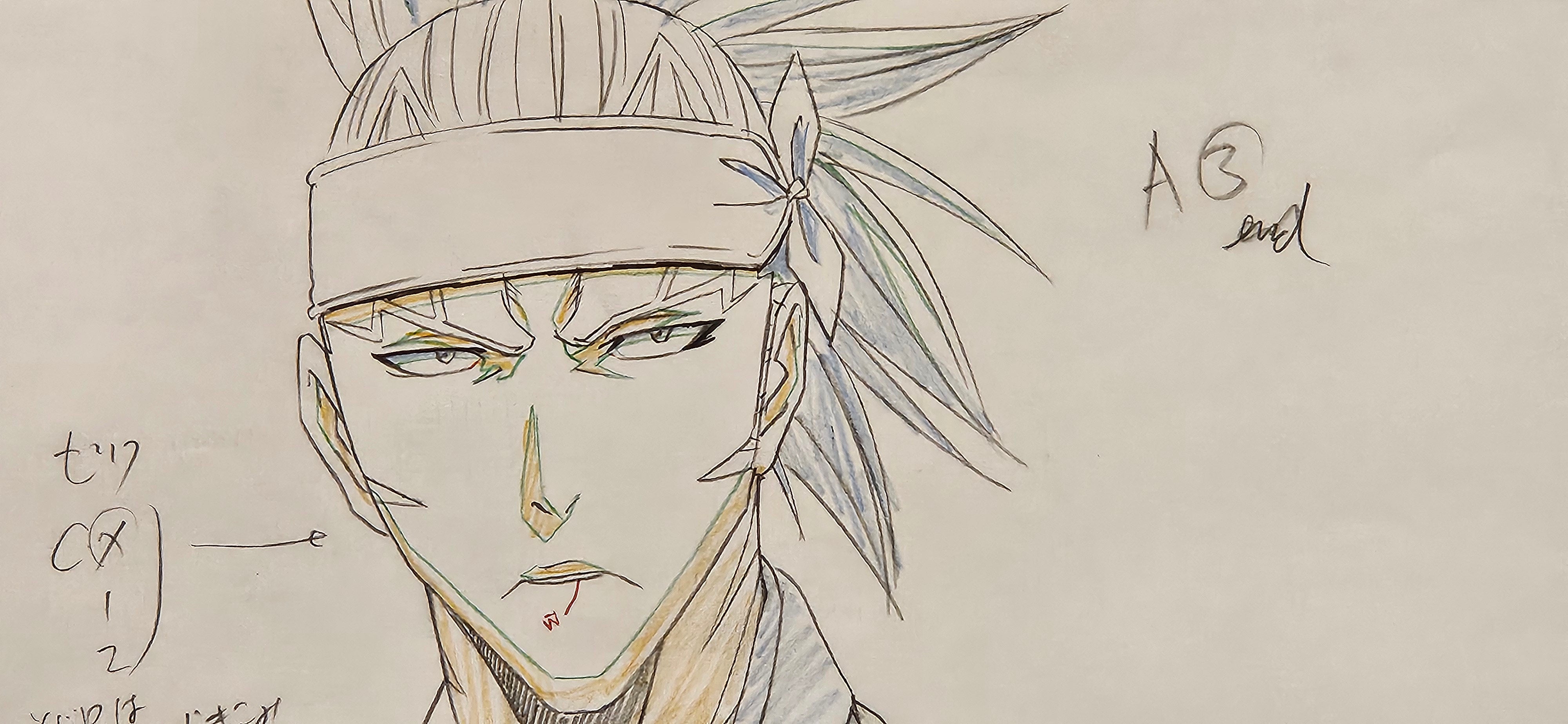 Boceto original de Bleach (Abarai Renji)