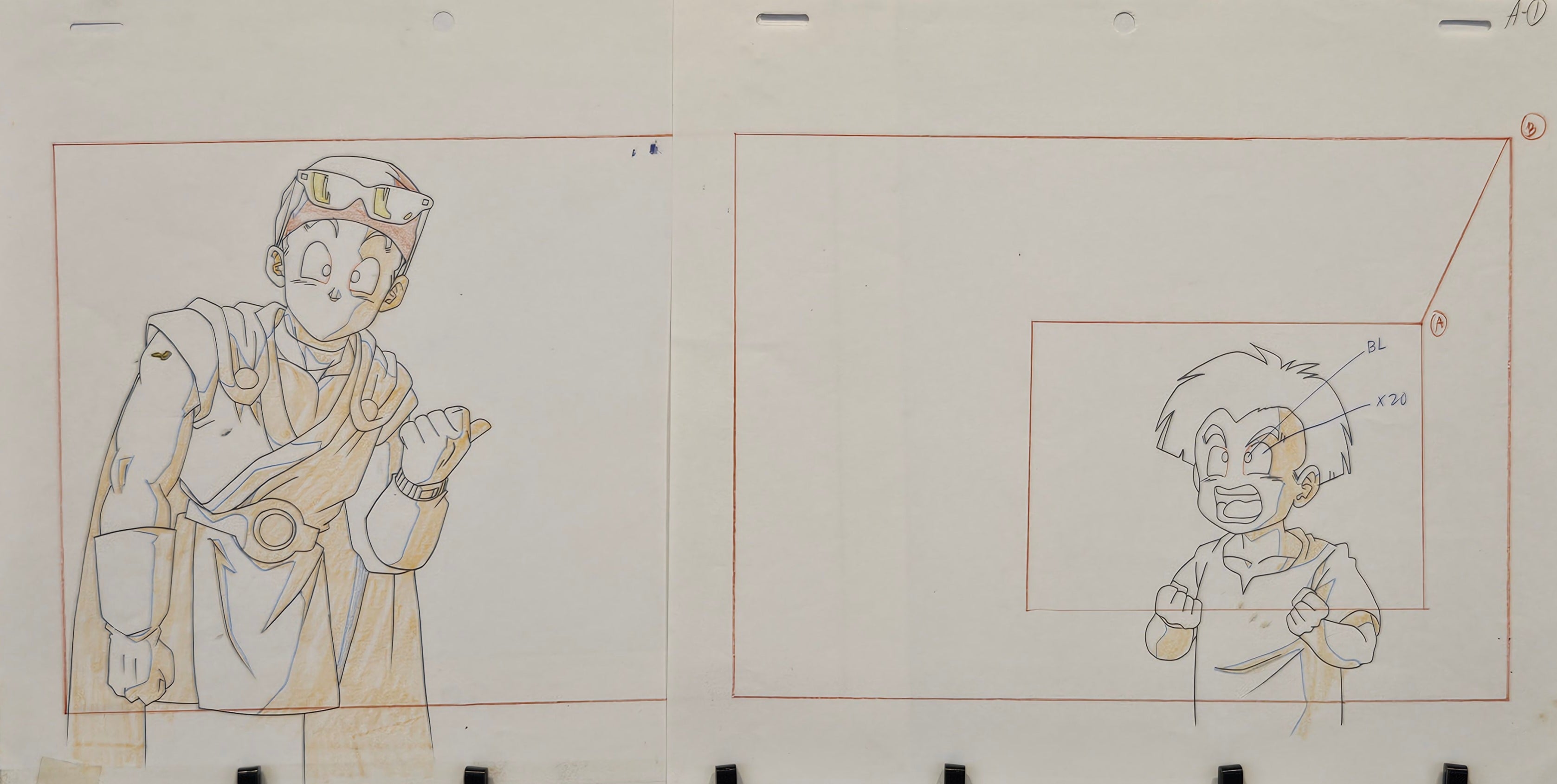 Dragonball Z Original Cel and Sketch (Gohan & the Great Saiyaman)