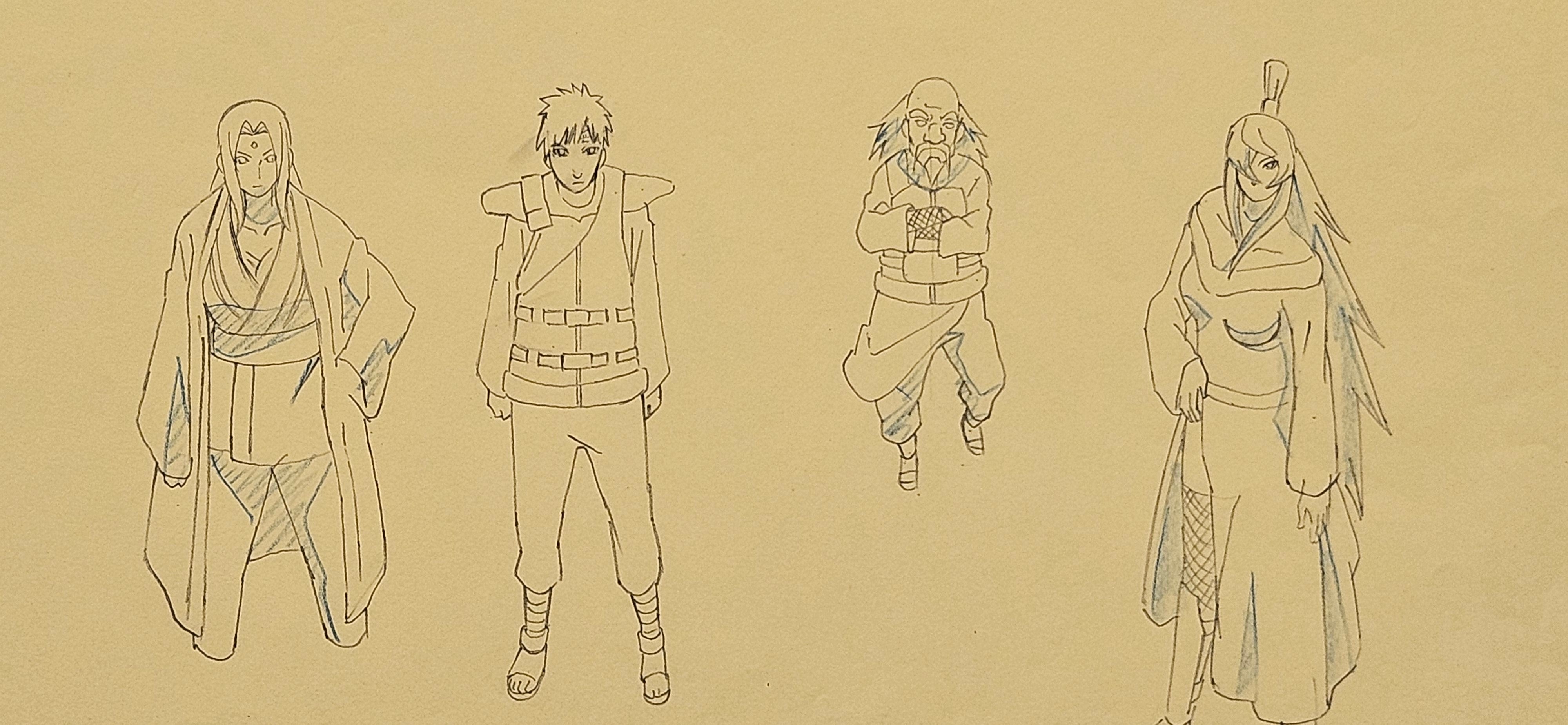 Naruto Original Sketch (Tsunade, Gaara, Onoki, Terumi)
