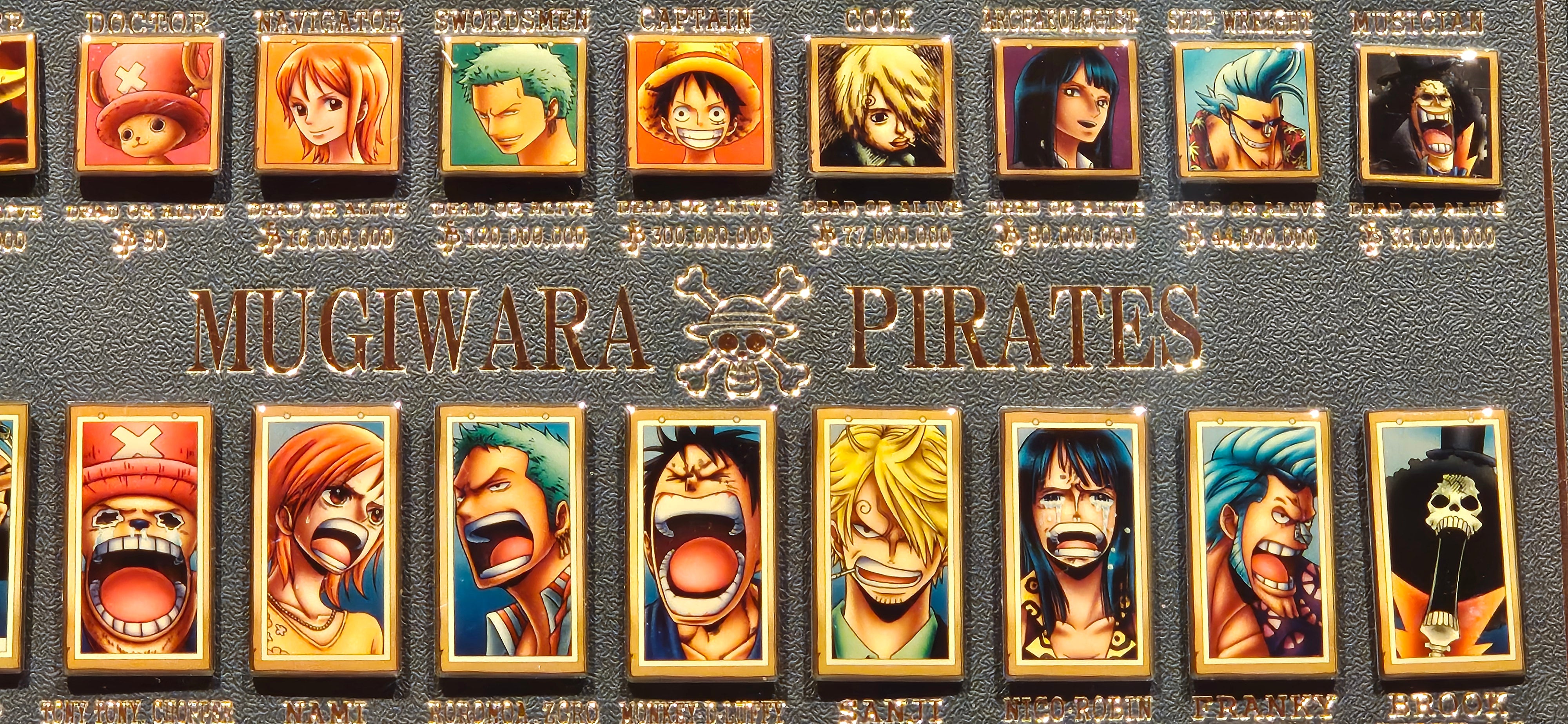 Conjunto de insignias y pins del póster de One Piece WANTED