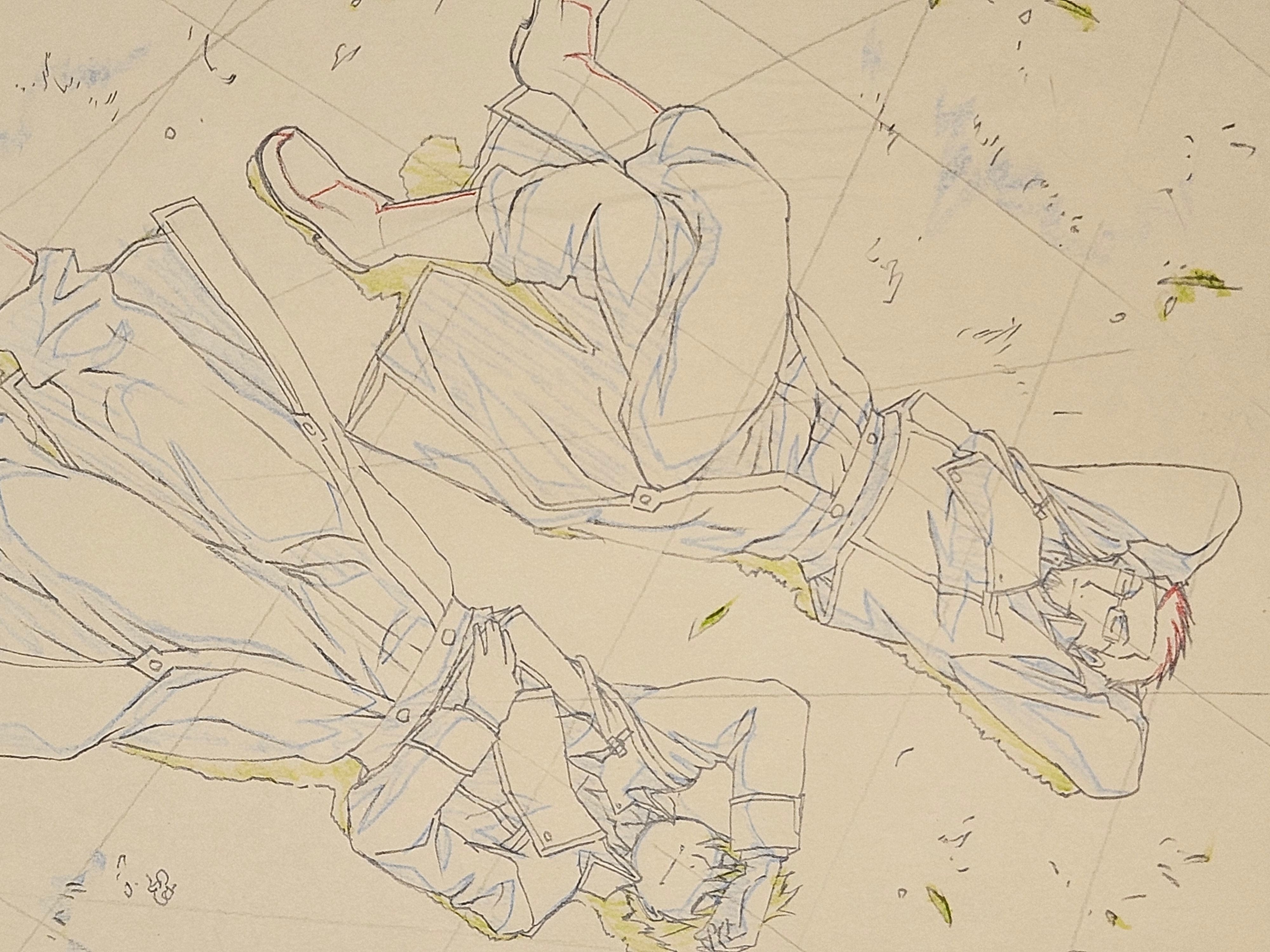 Boceto original de Fullmetal Alchemist (Mustang y Hughes)