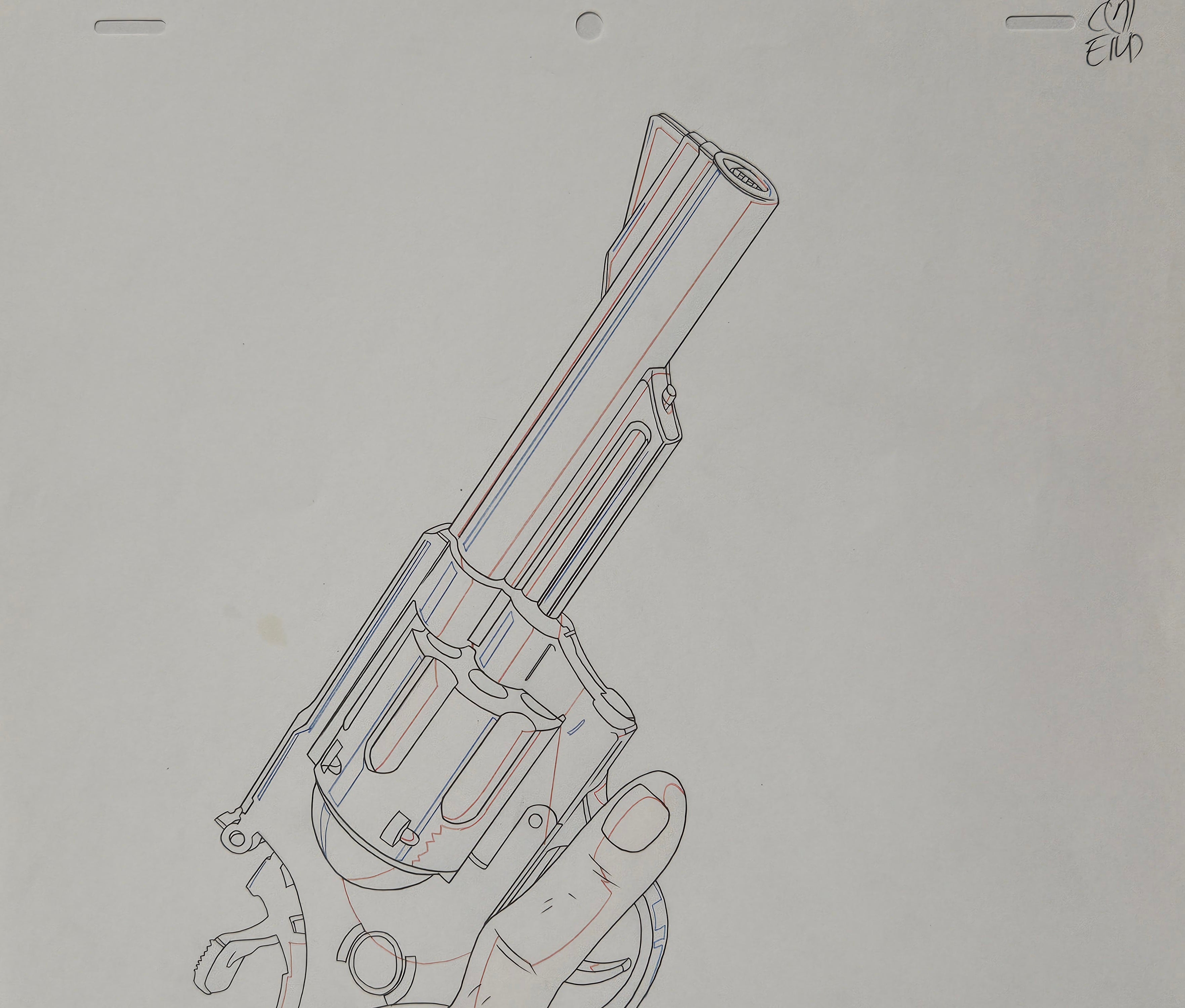 Lupin III Original Sketch (Daisuke Jigen's Gun)