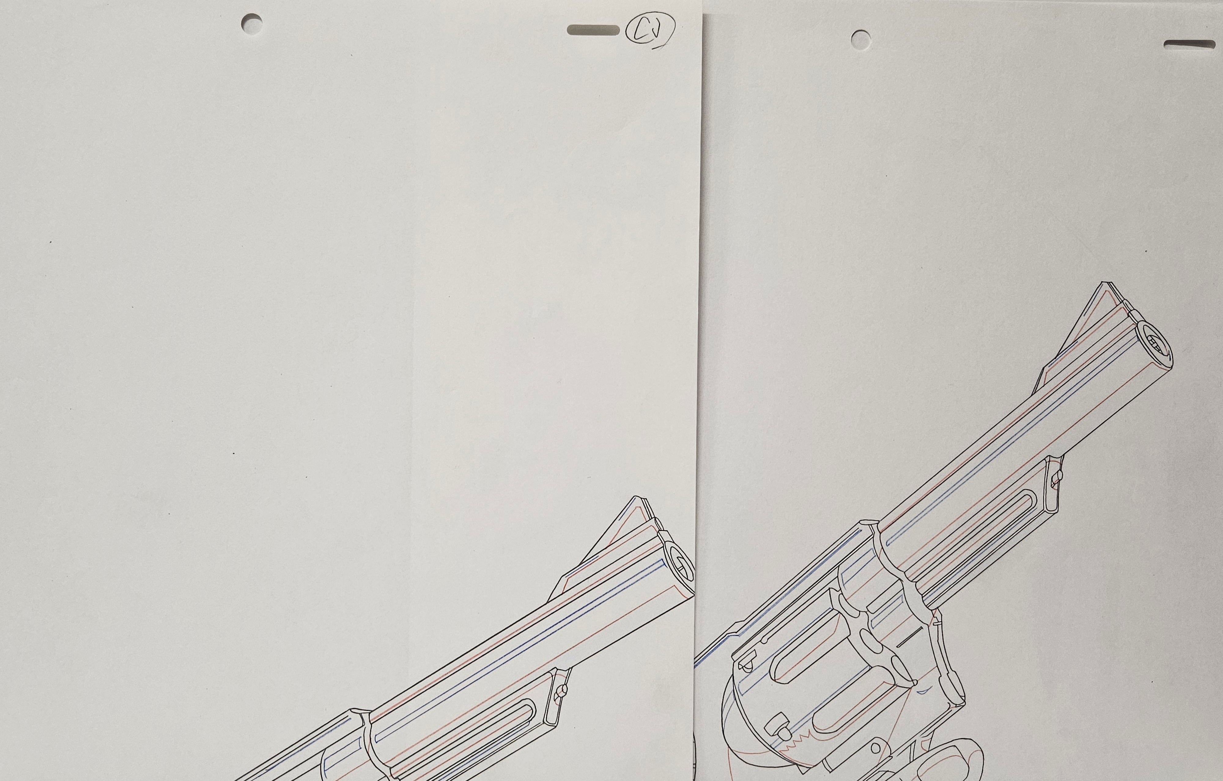 Lupin III Original Sketch (Daisuke Jigen's Gun)