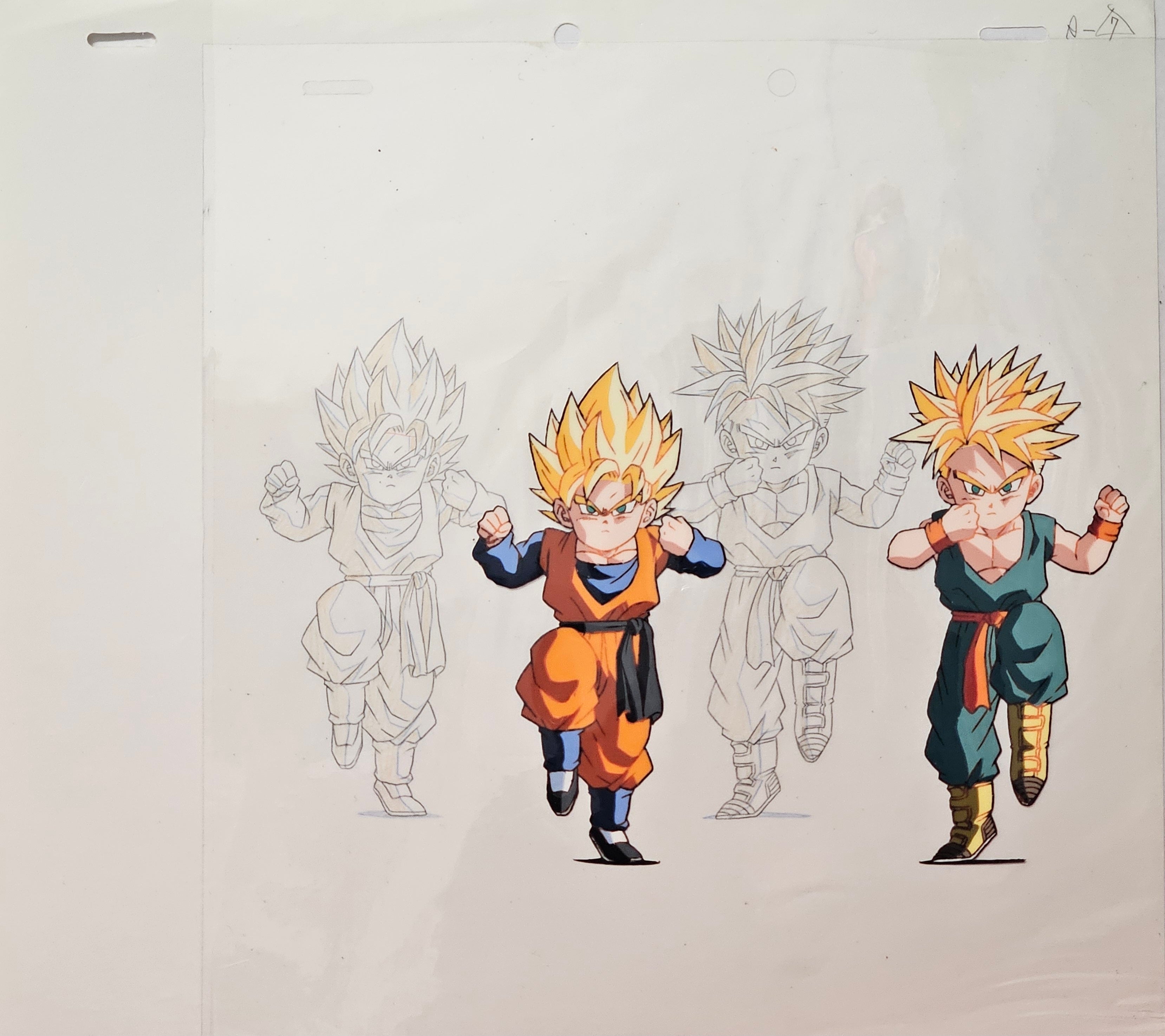 龙珠原画和草图（悟空和特兰克斯）