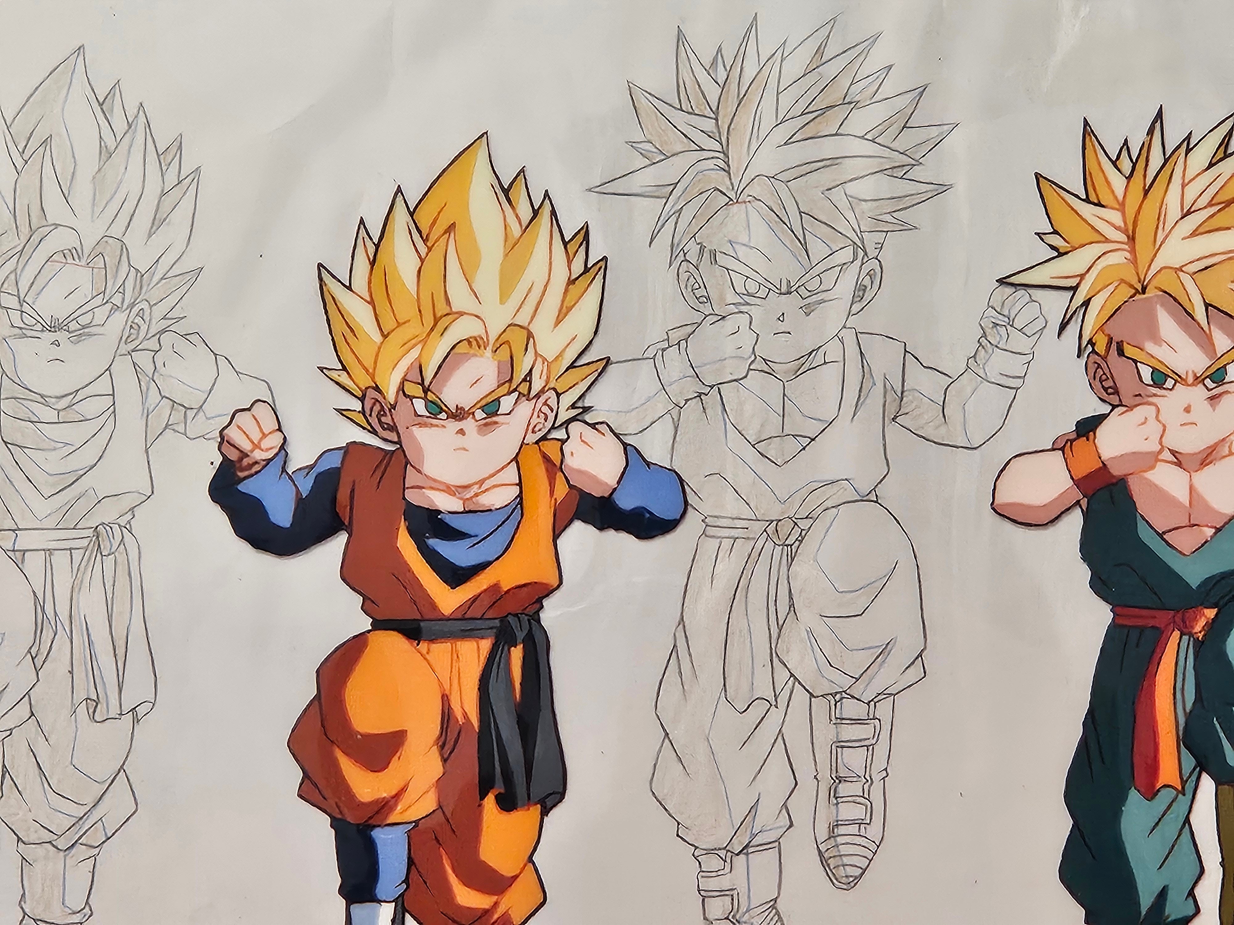 龙珠原画和草图（悟空和特兰克斯）