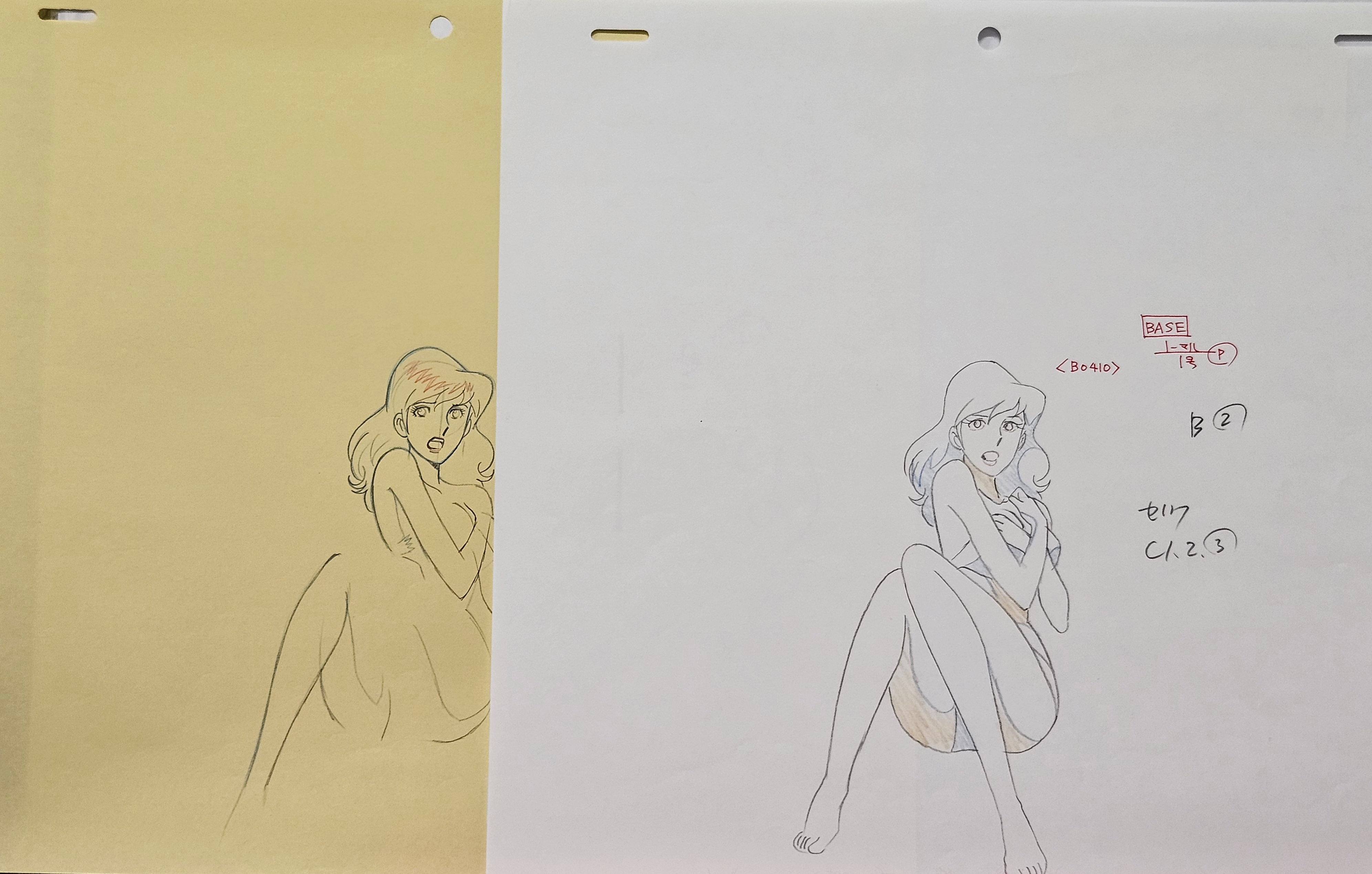 Boceto original de Lupin III (Mina Fujiko)
