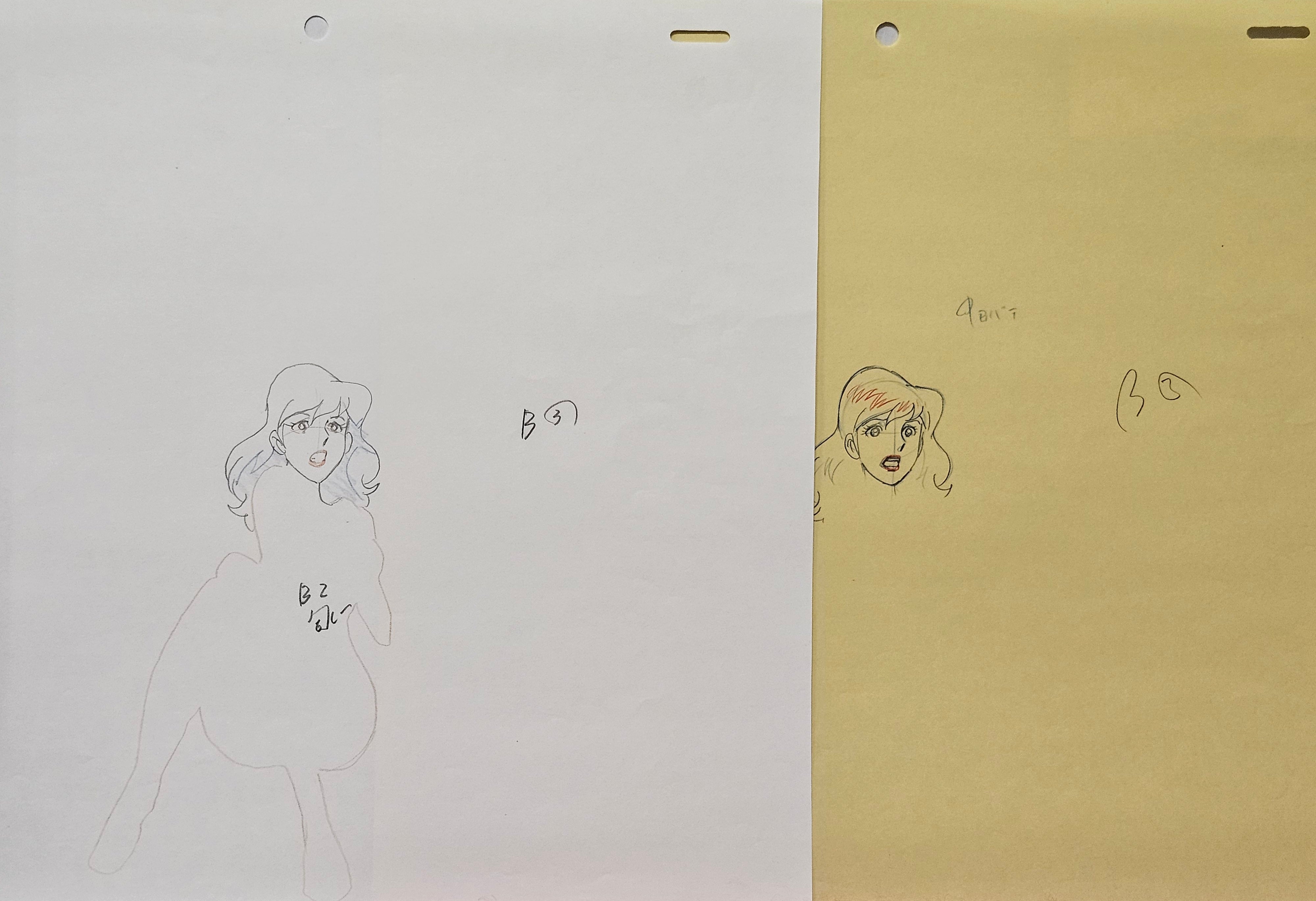 Boceto original de Lupin III (Mina Fujiko)