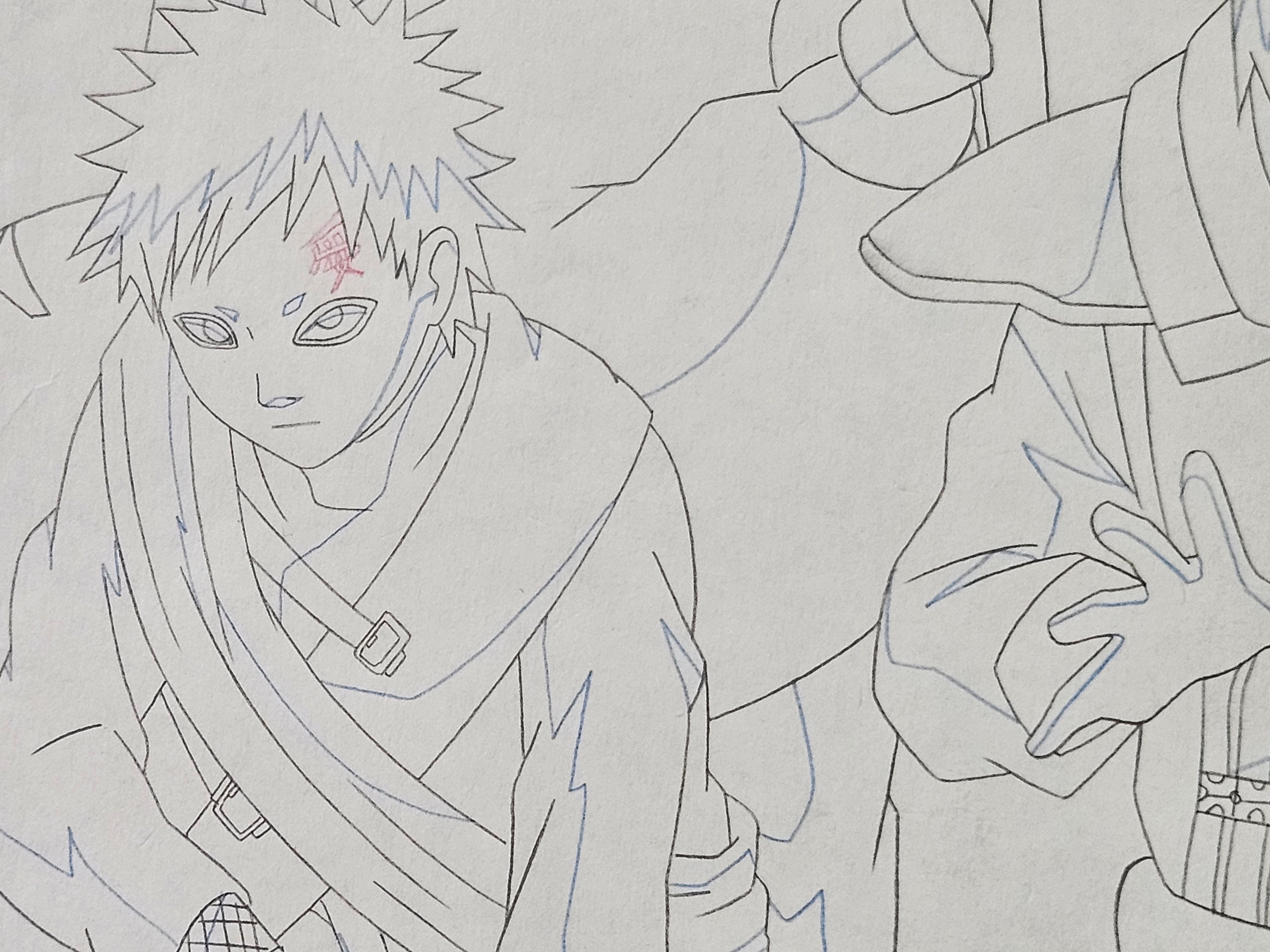 Naruto Original Sketch (Naruto, Gaara and others)