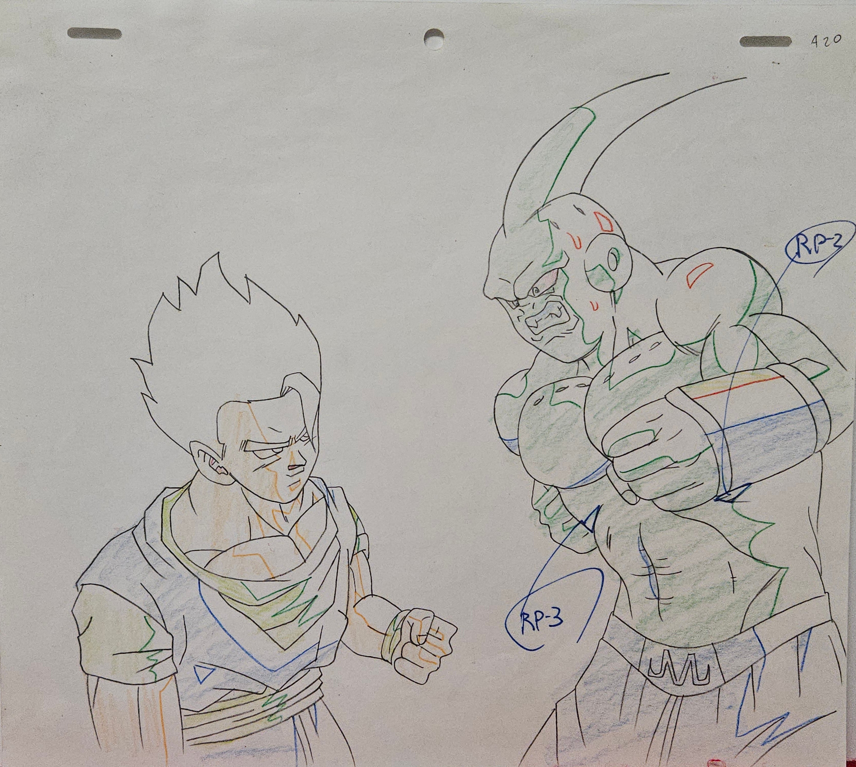 龙珠原画和草图（魔人布奥与悟饭）