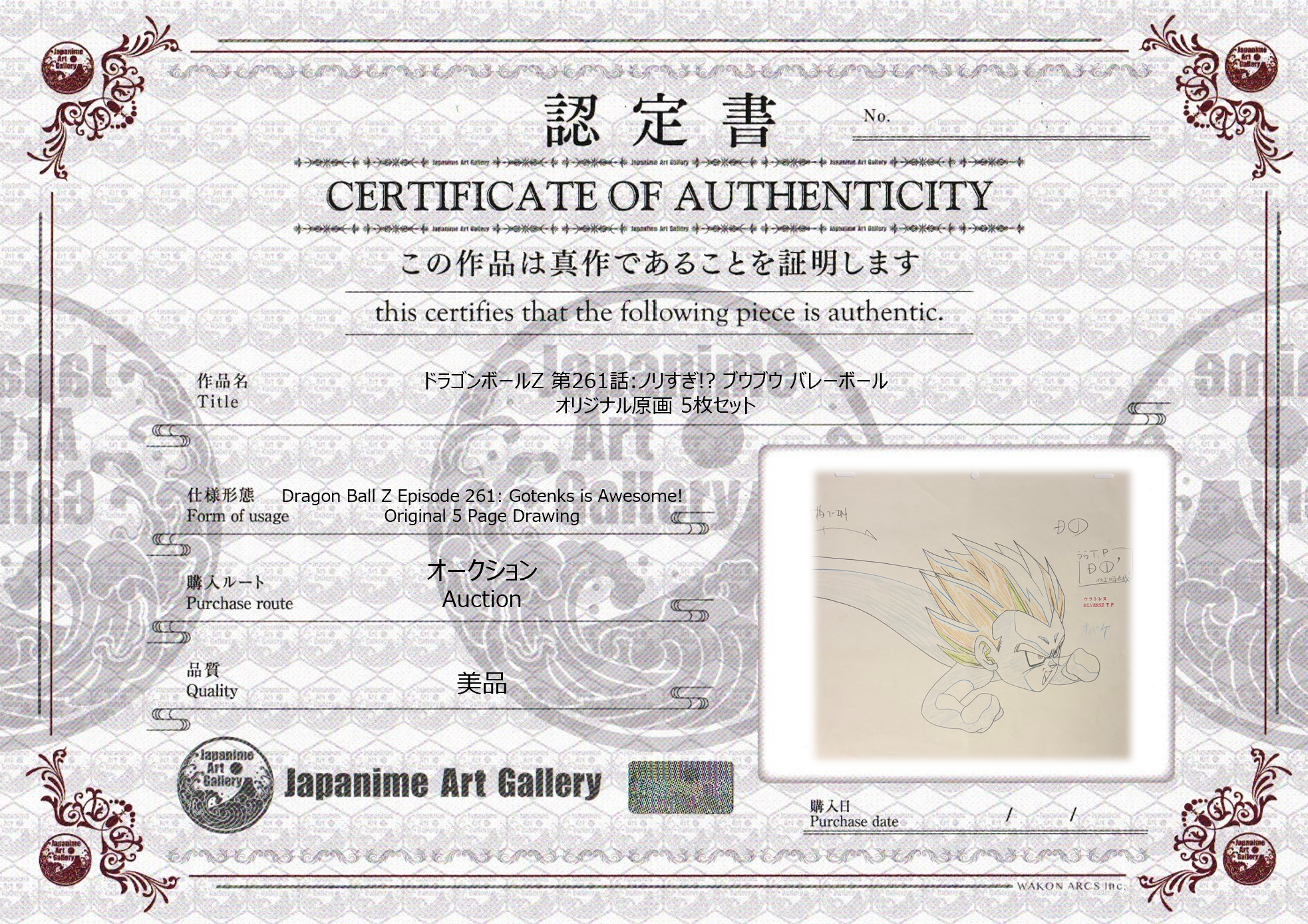 Dragonball Z Original 5 Page Drawing