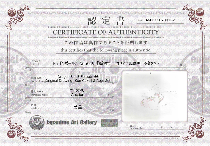 Dragon Ball Z Original Drawing (Son Goku) 3 Page Set