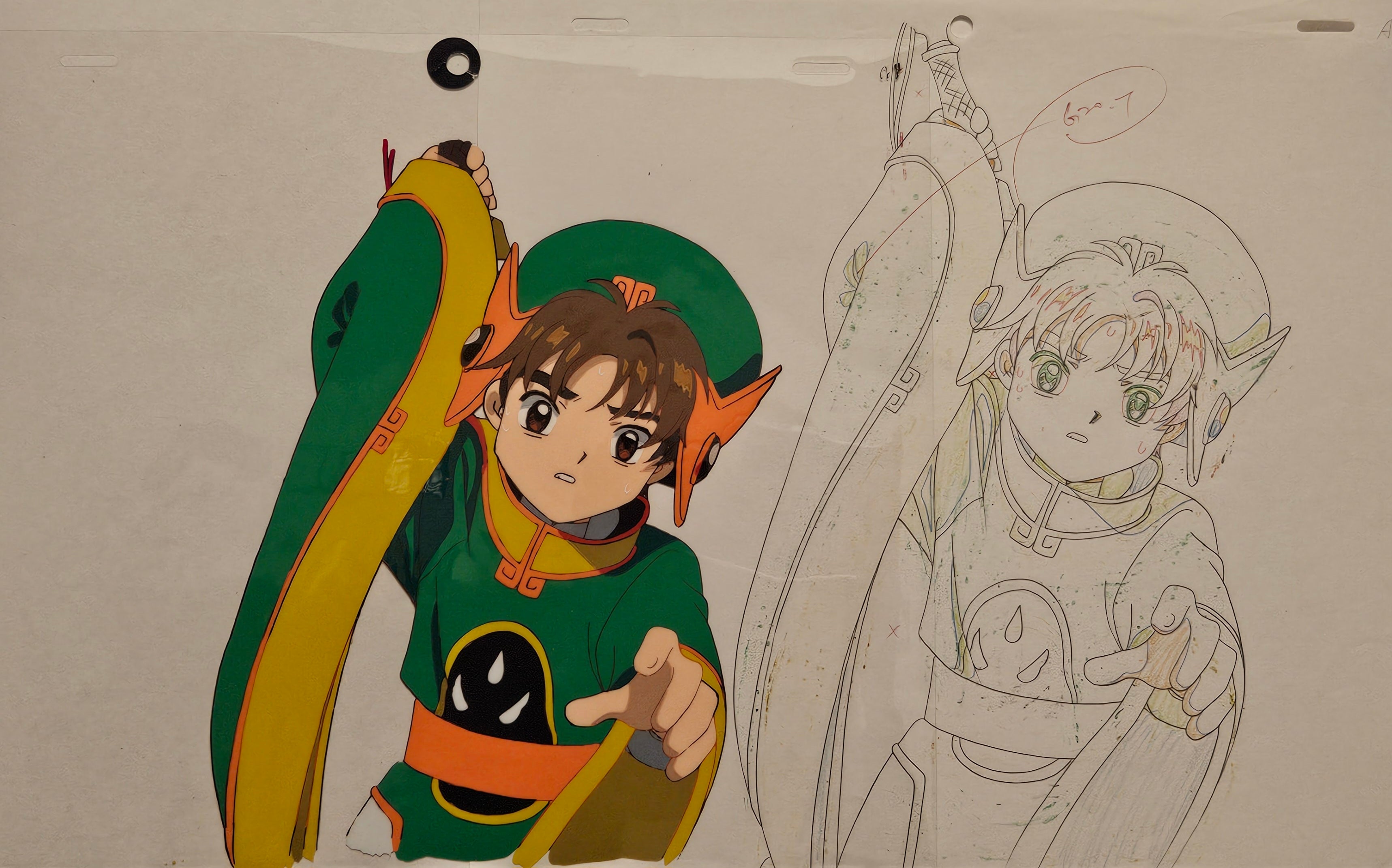 Sakura Cardcaptor (Cardcaptors) Celda y boceto originales (Li Shaoran)