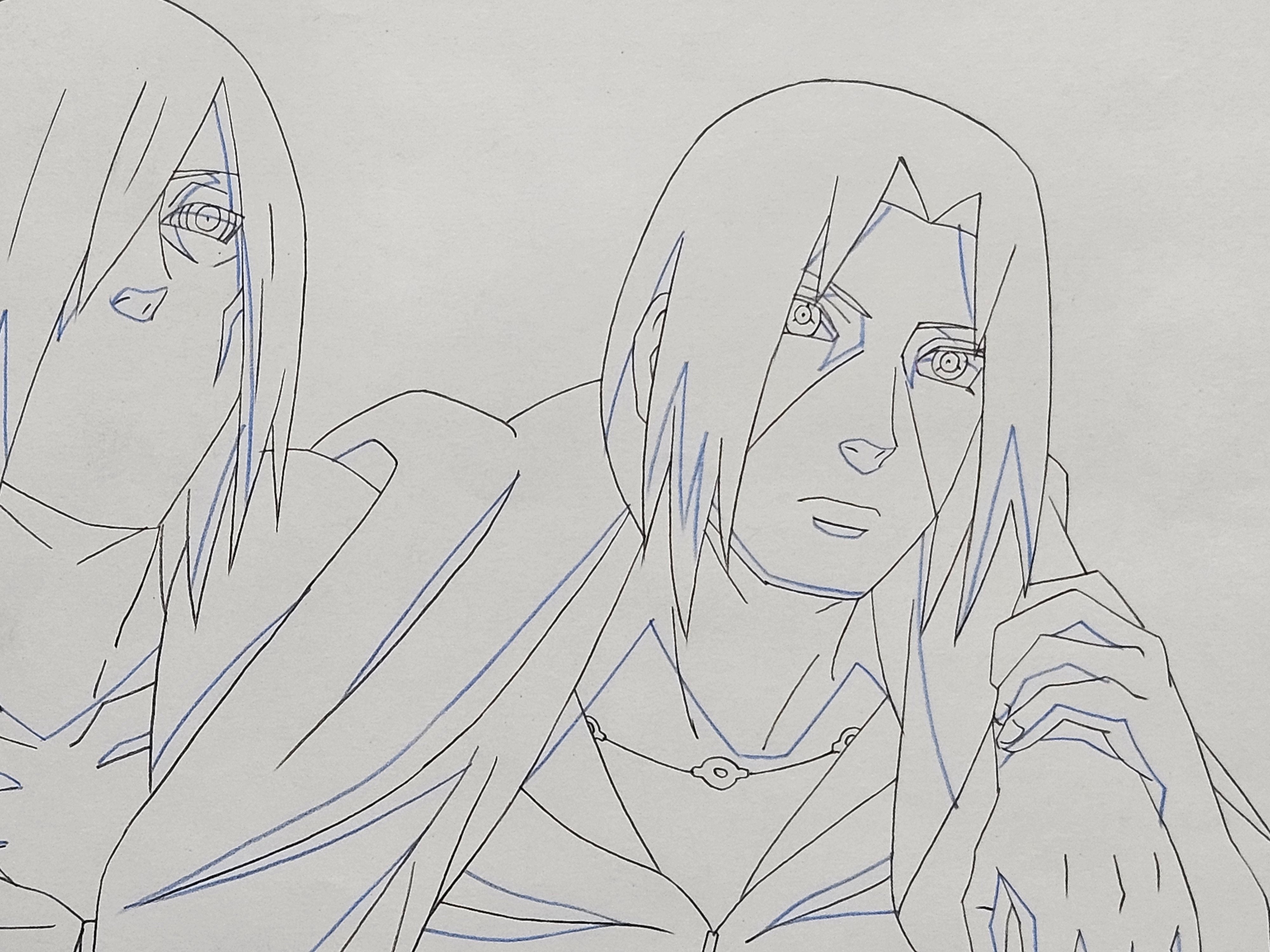 Boceto original de Naruto (Nagato e Itachi)