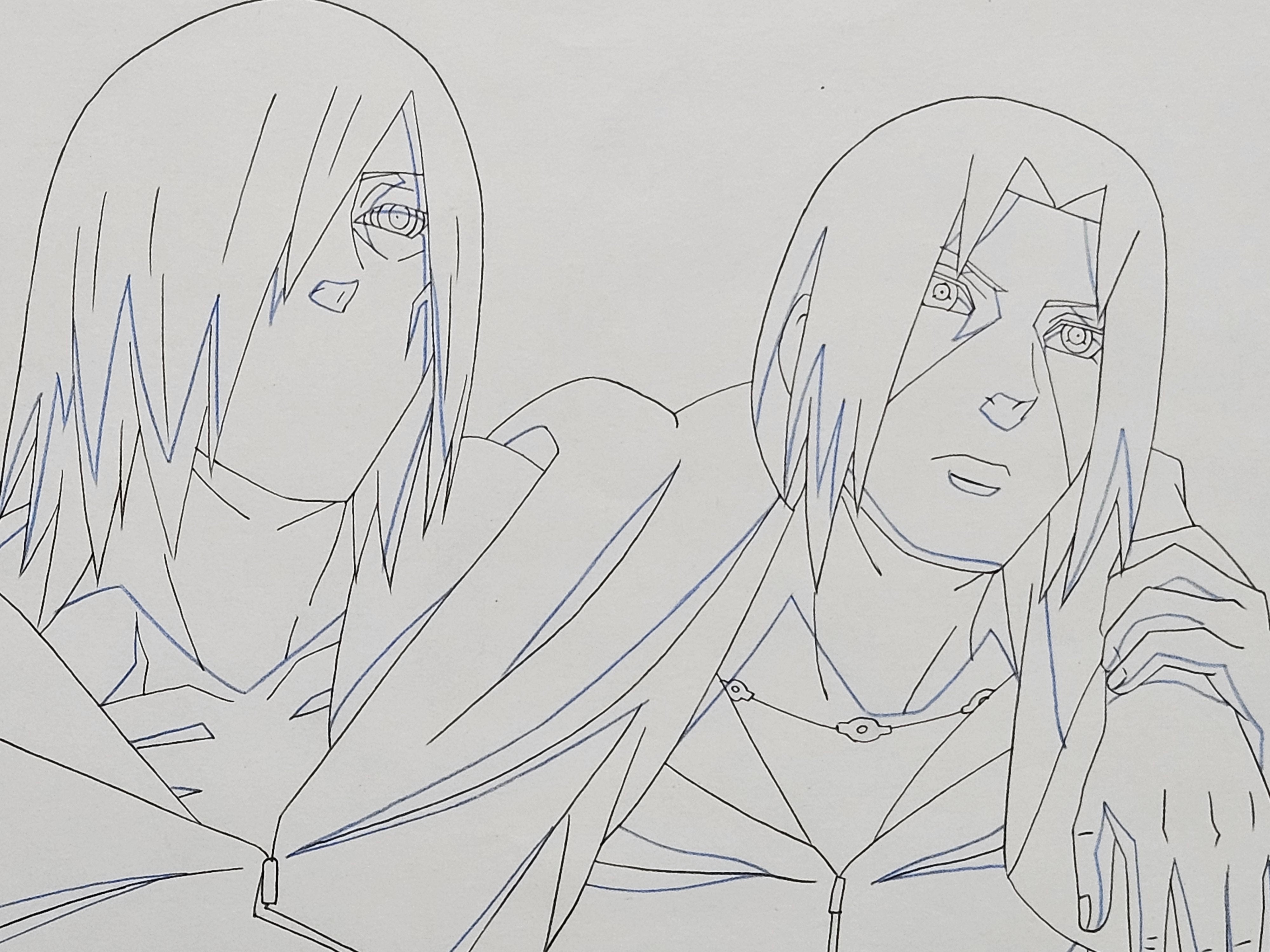 Boceto original de Naruto (Nagato e Itachi)