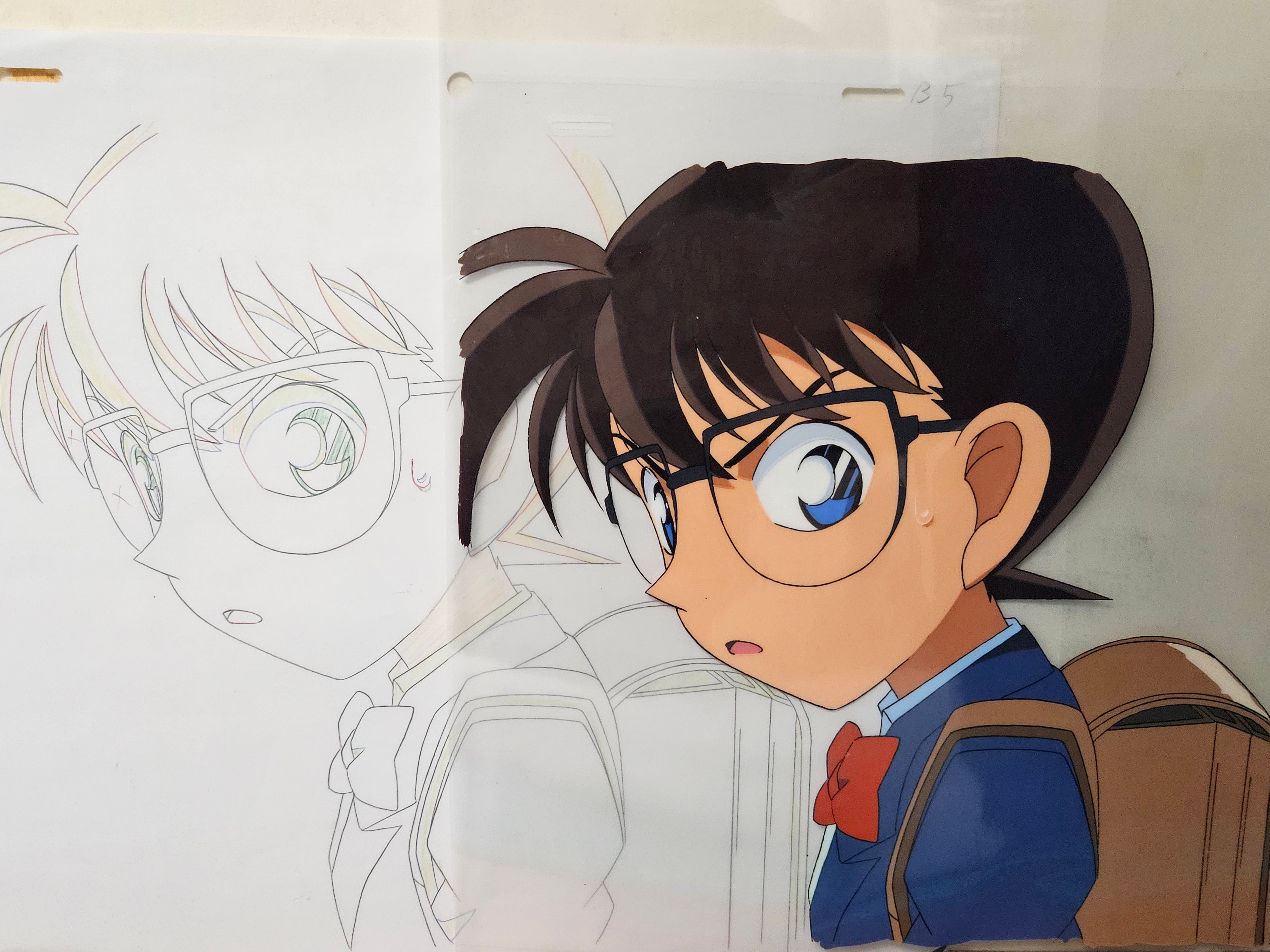 Detective Conan Original Cel and Sketch (Conan Edogawa)