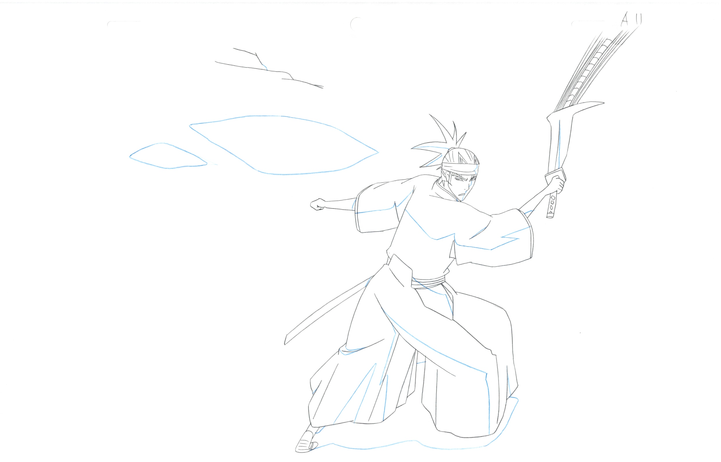 Dibujo original de Bleach (Renji Abarai) Conjunto de 3 páginas