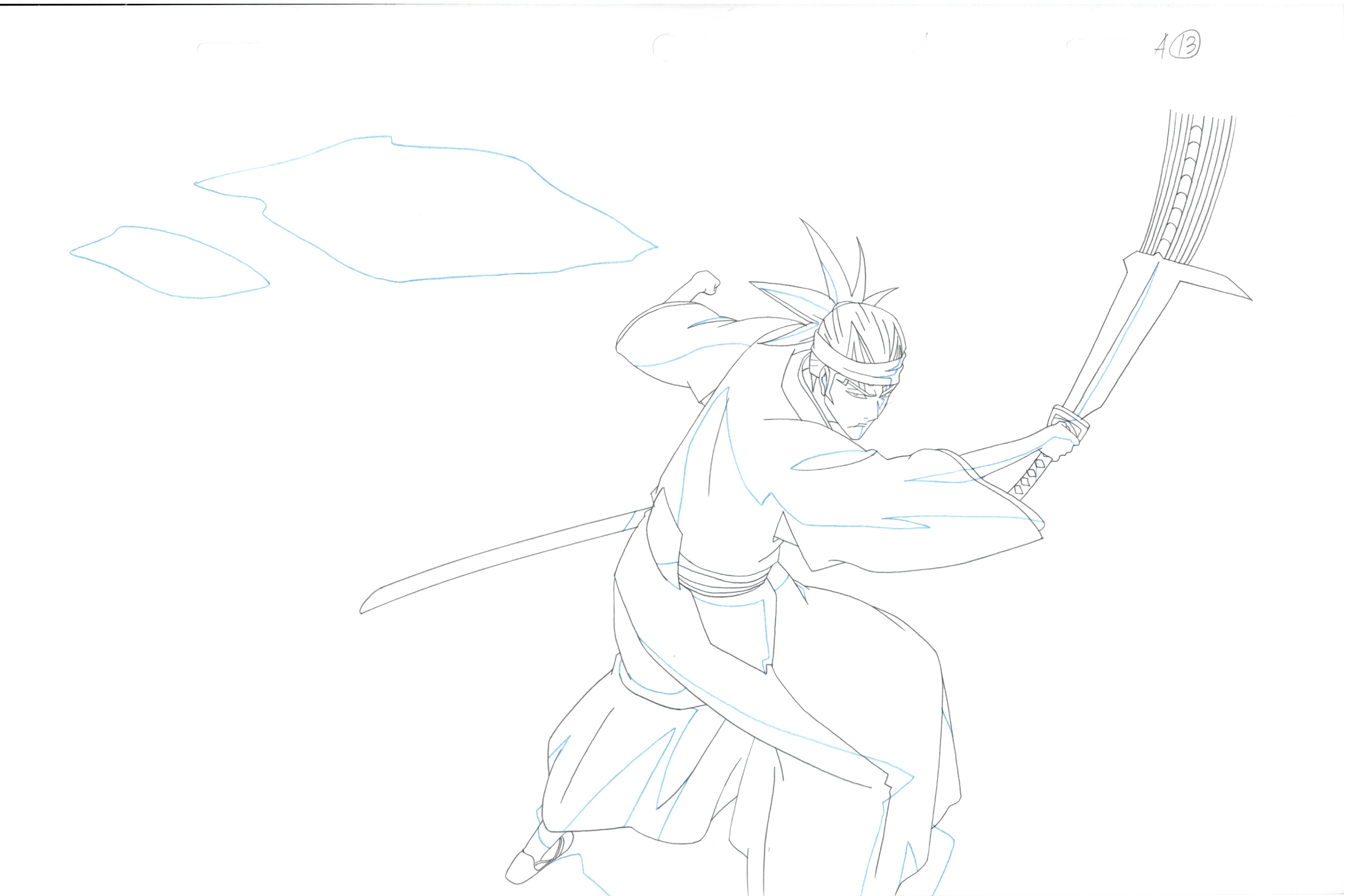 Dibujo original de Bleach (Renji Abarai) Conjunto de 2 páginas