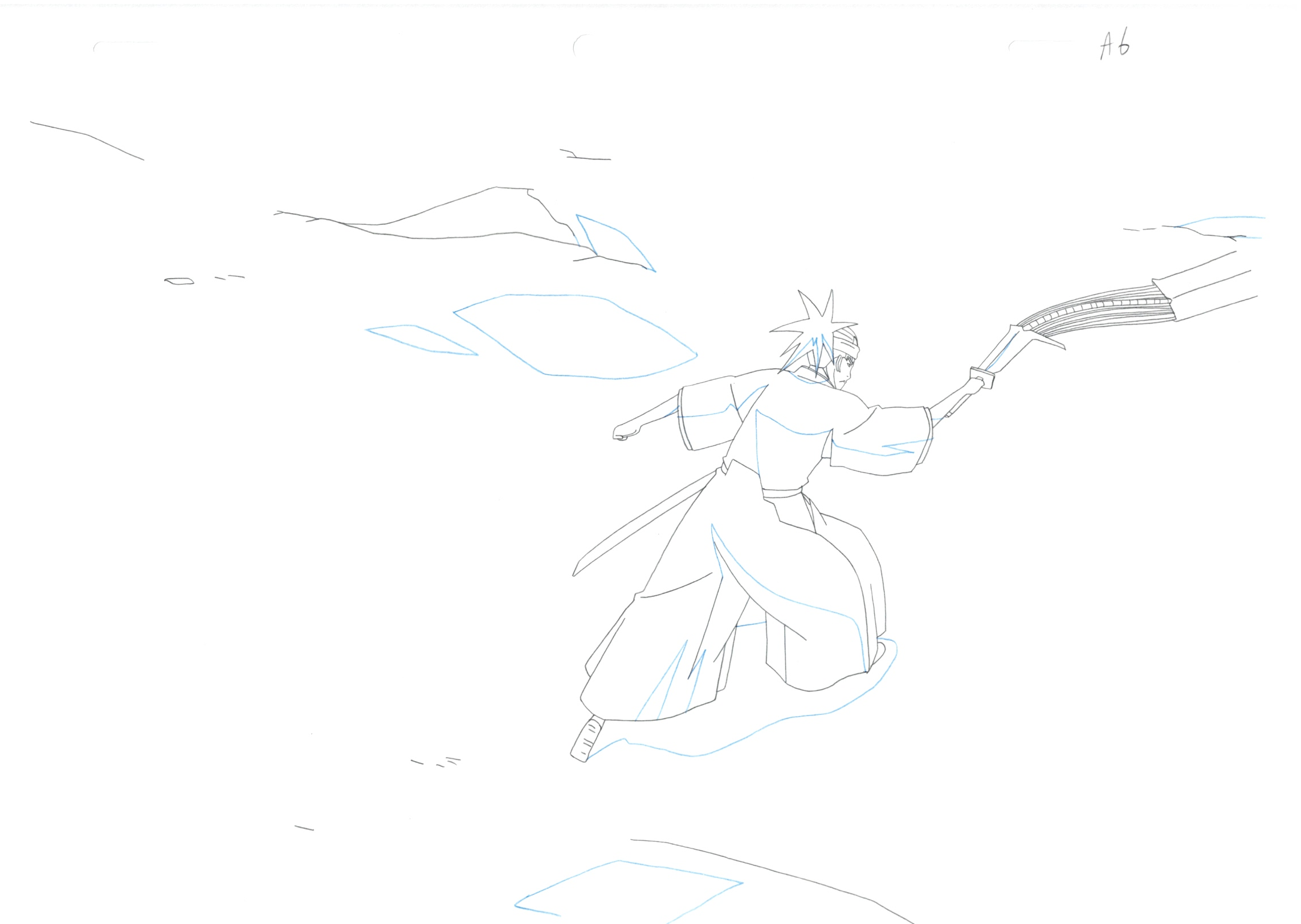 Dibujo original de Bleach (Renji Abarai) Conjunto de 4 páginas