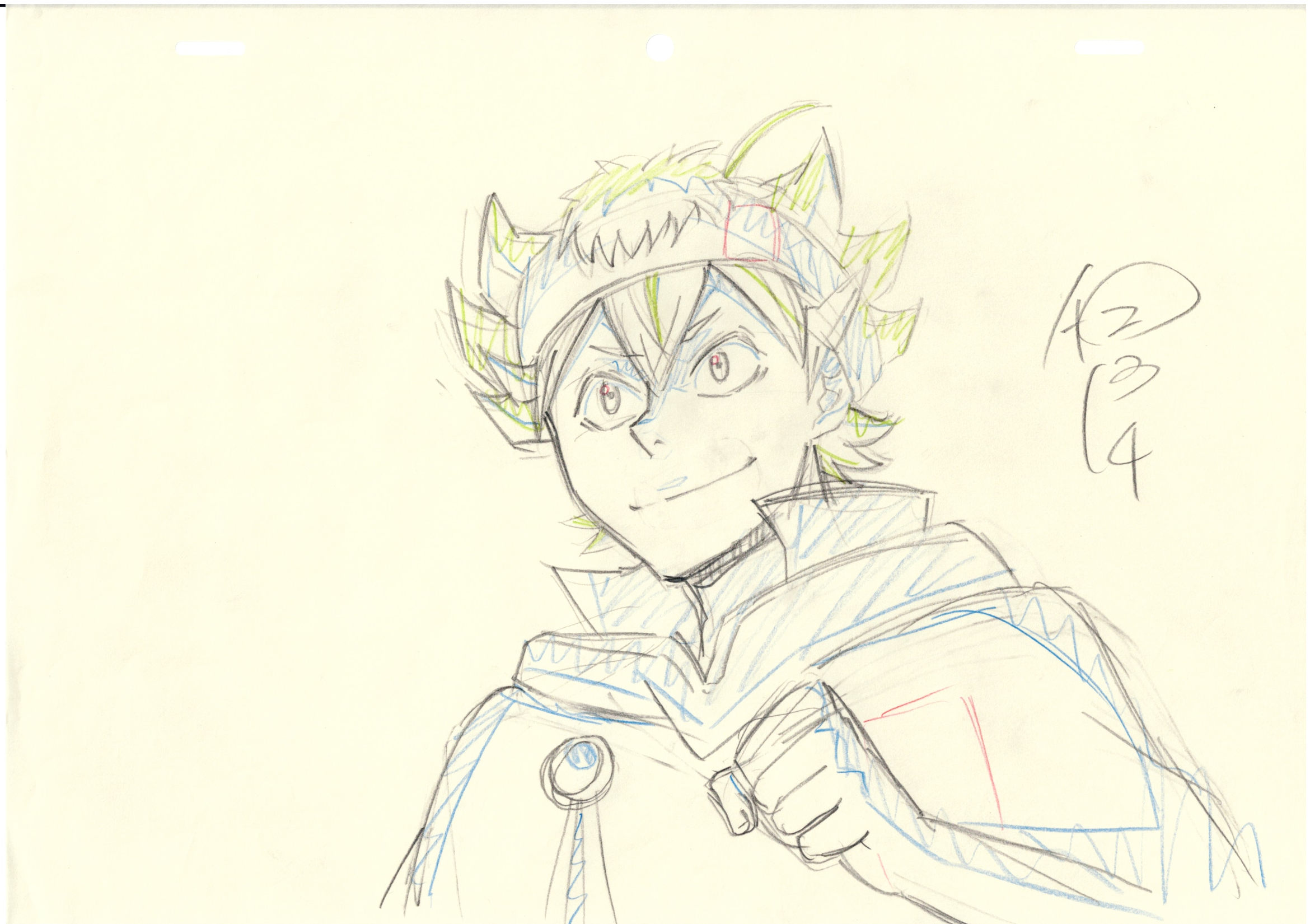 Black Clover Original Sketch (Asta) 9 pages Set