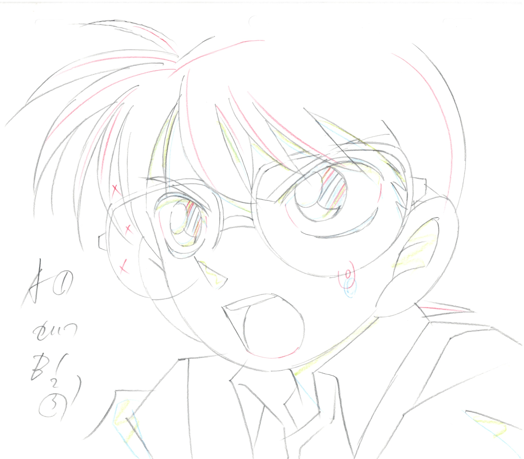 Detective Conan Original Sketch (Conan) 3 pages Set