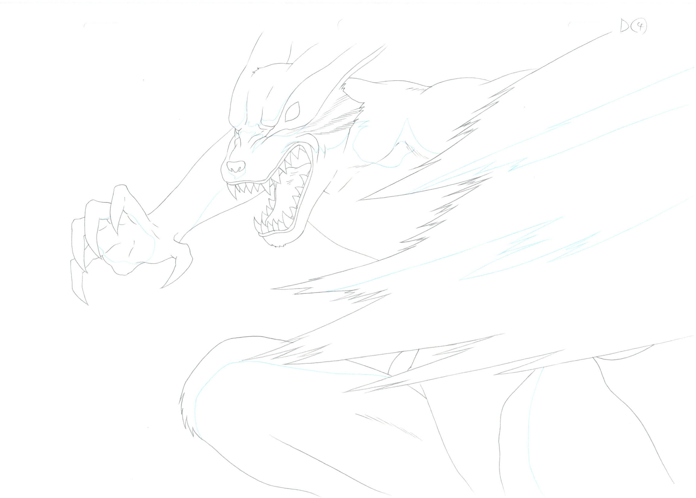 Naruto Original 4 Page Drawing (Nine Tails)