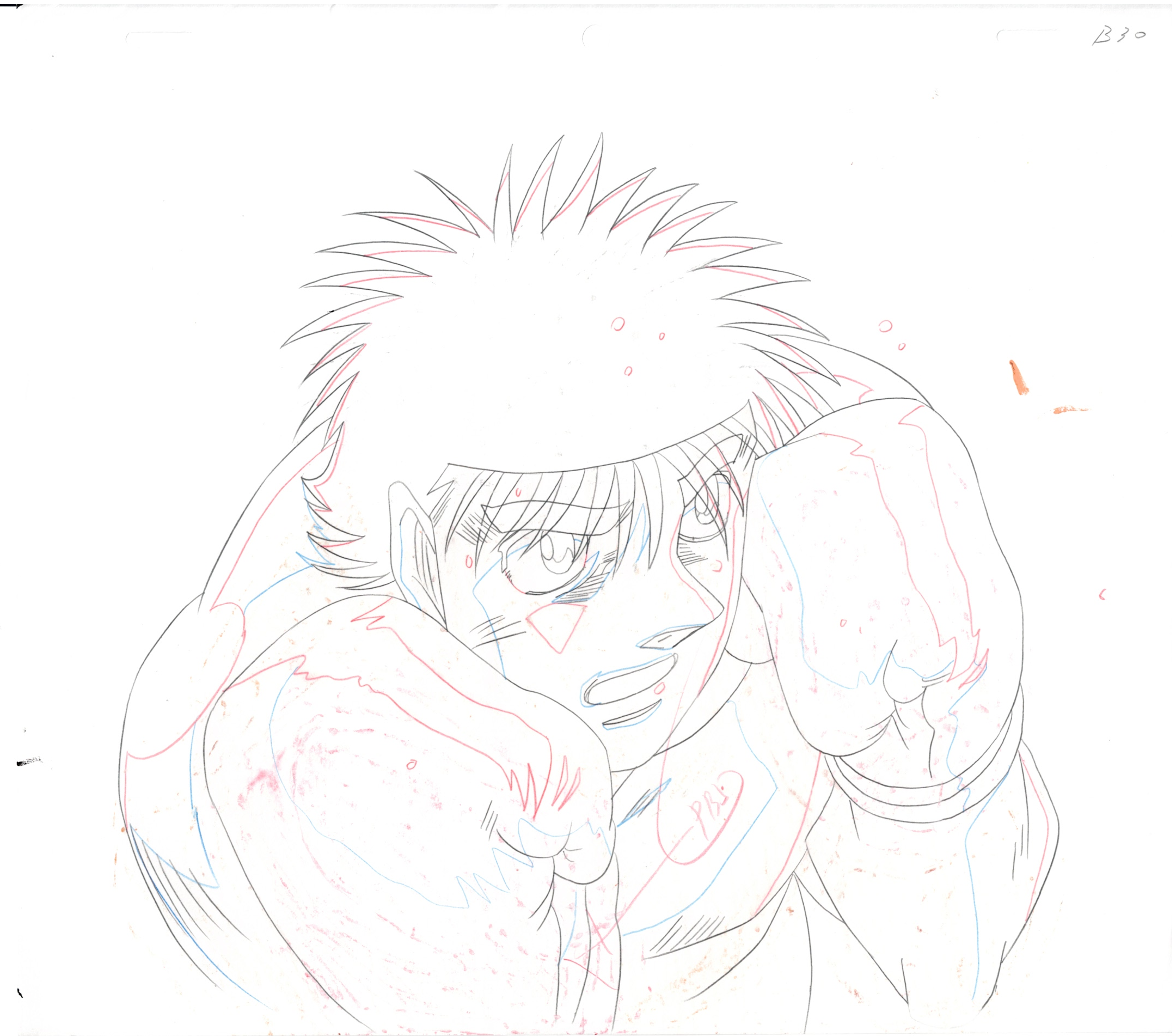Hajime No Ippo Original Cels and Sketch (Ippo Makunouchi)