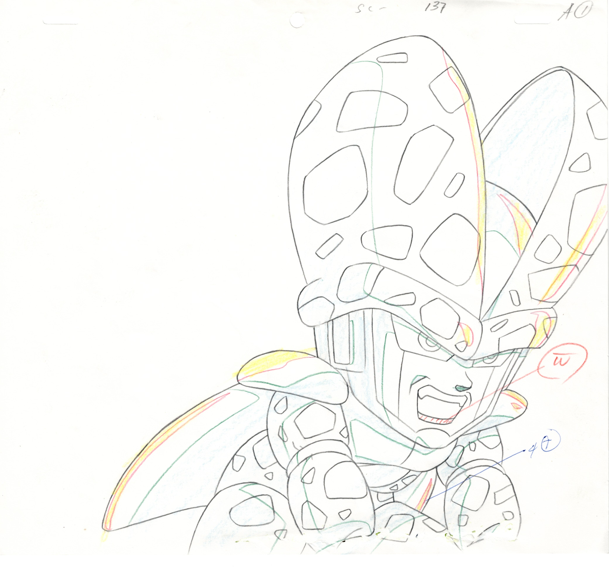 Dragonball Original cel and drawing (Cell)