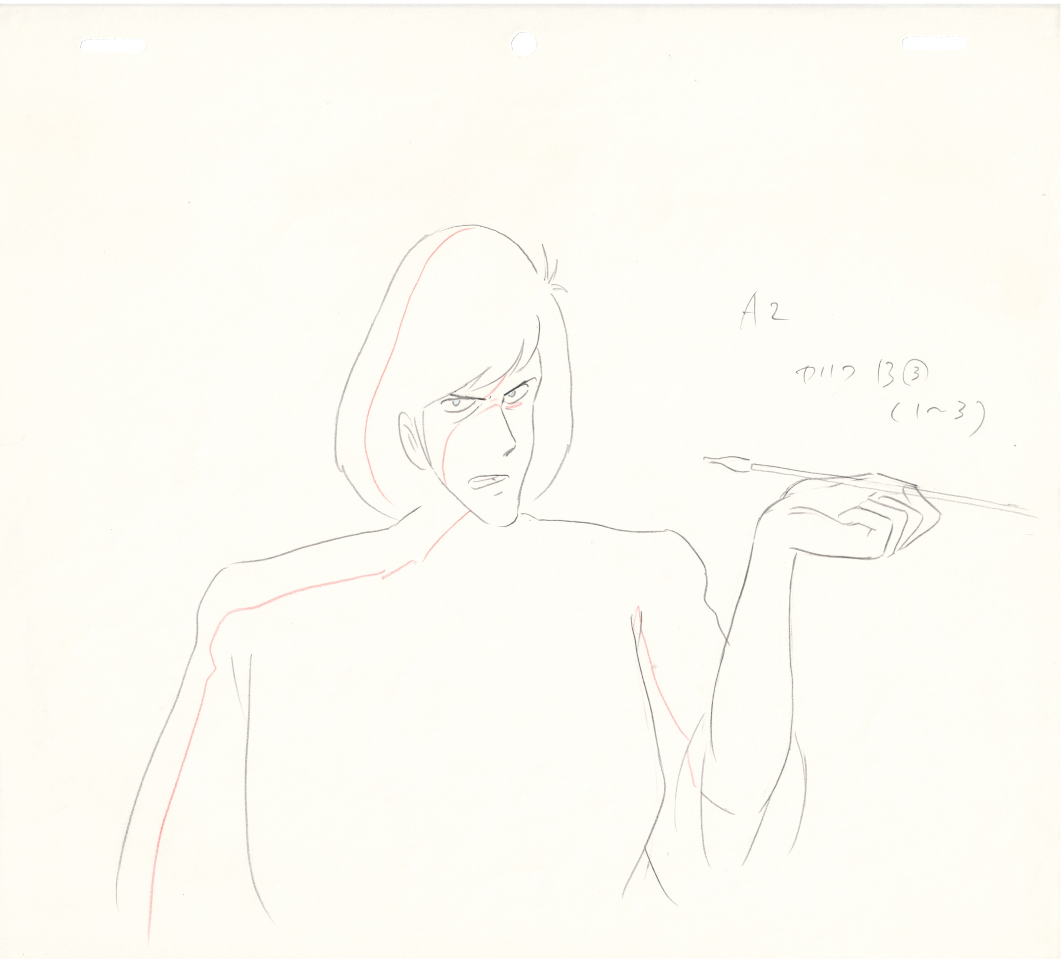 Lupin III Original Sketch (Ishikawa Goemon) 4 pages Set