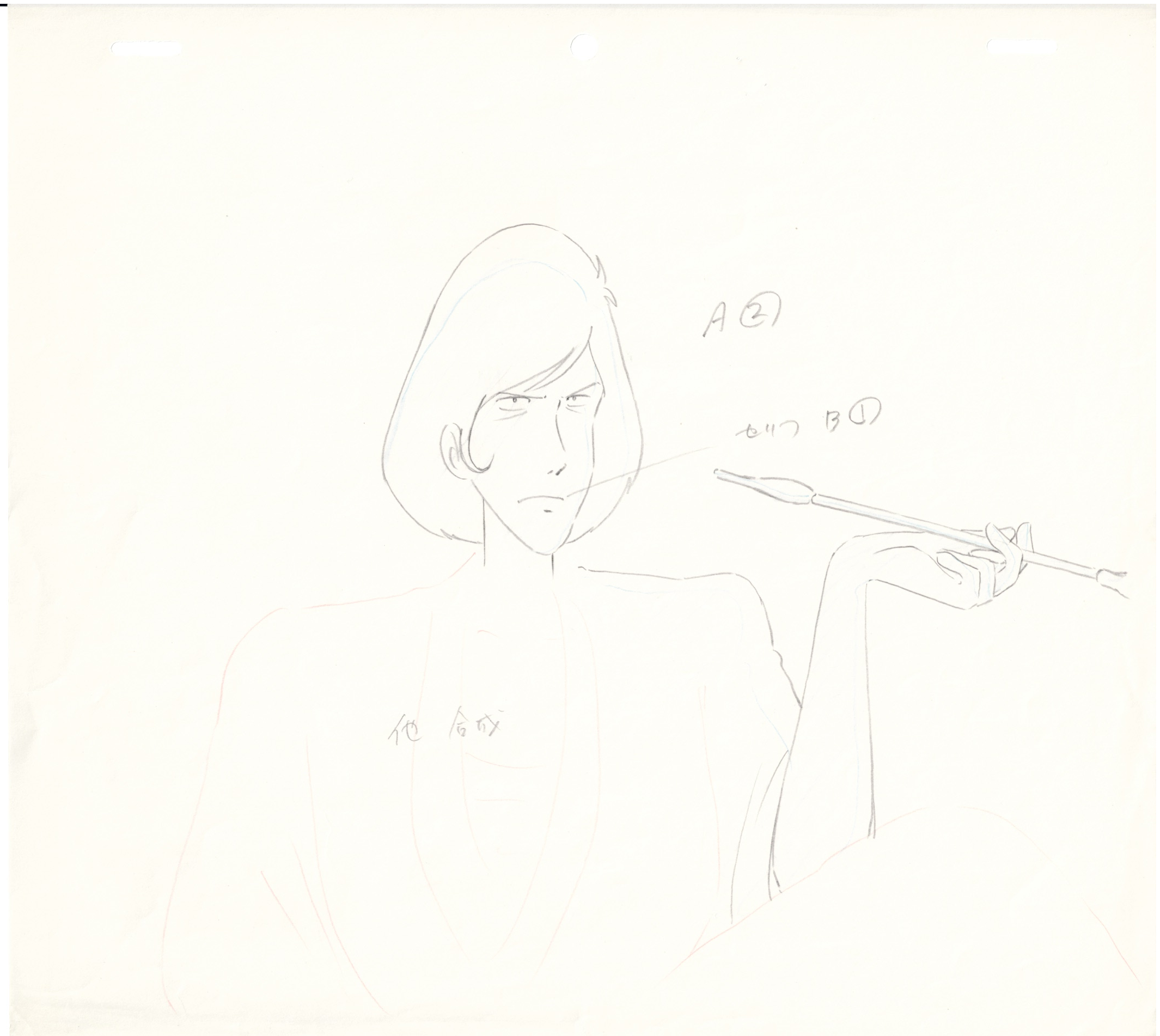 Lupin III Original Sketch (Ishikawa Goemon) 4 pages Set