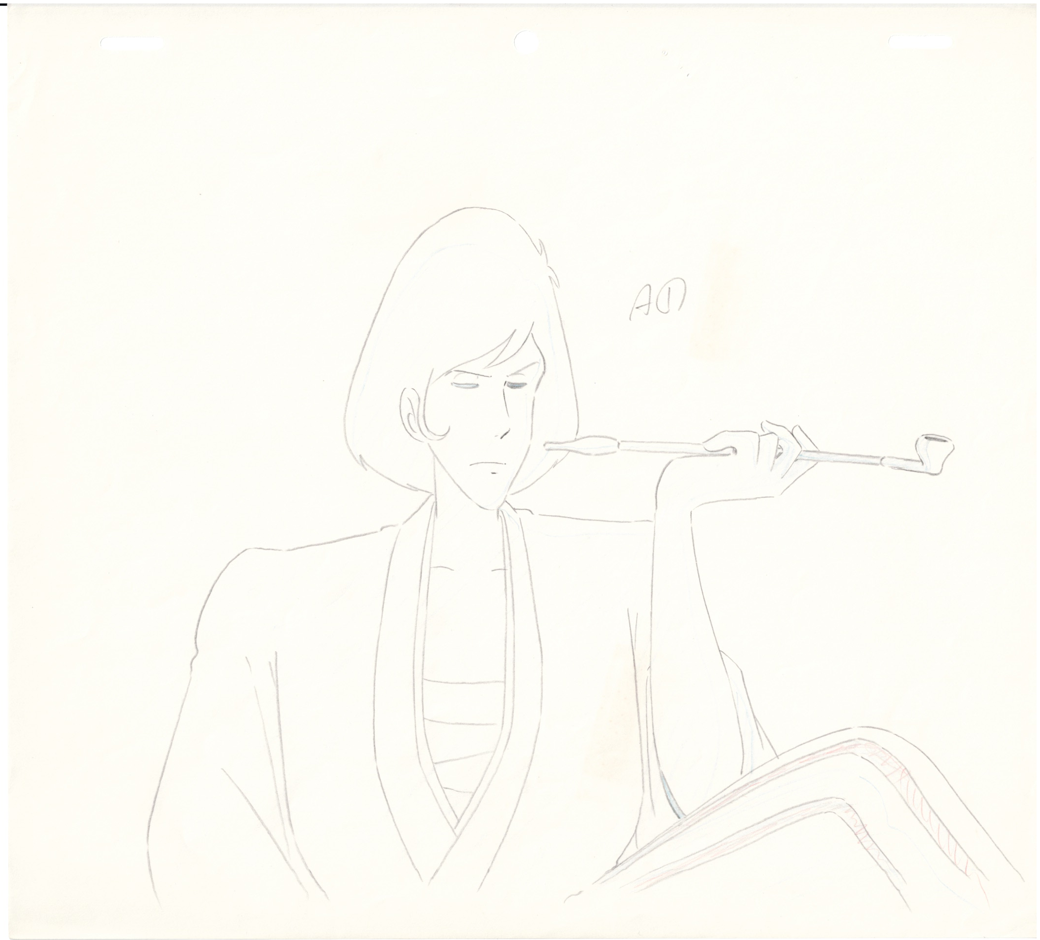 Lupin III Original Sketch (Ishikawa Goemon) 4 pages Set