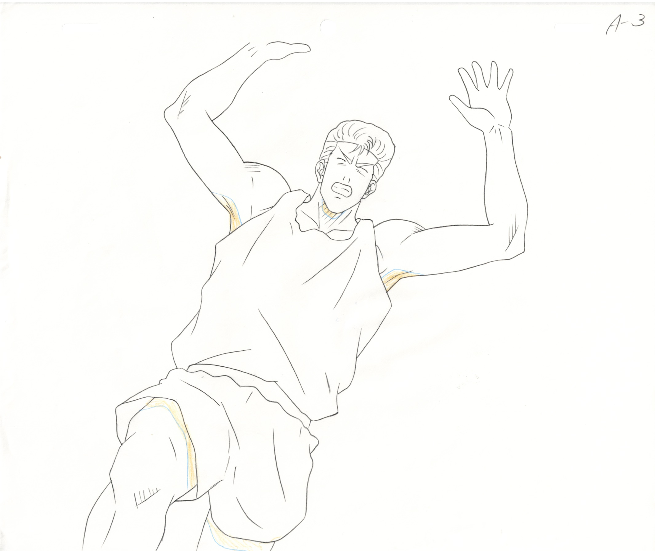 Slam Dunk Original Sketch and Cel (Sakuragi Hanamichi)