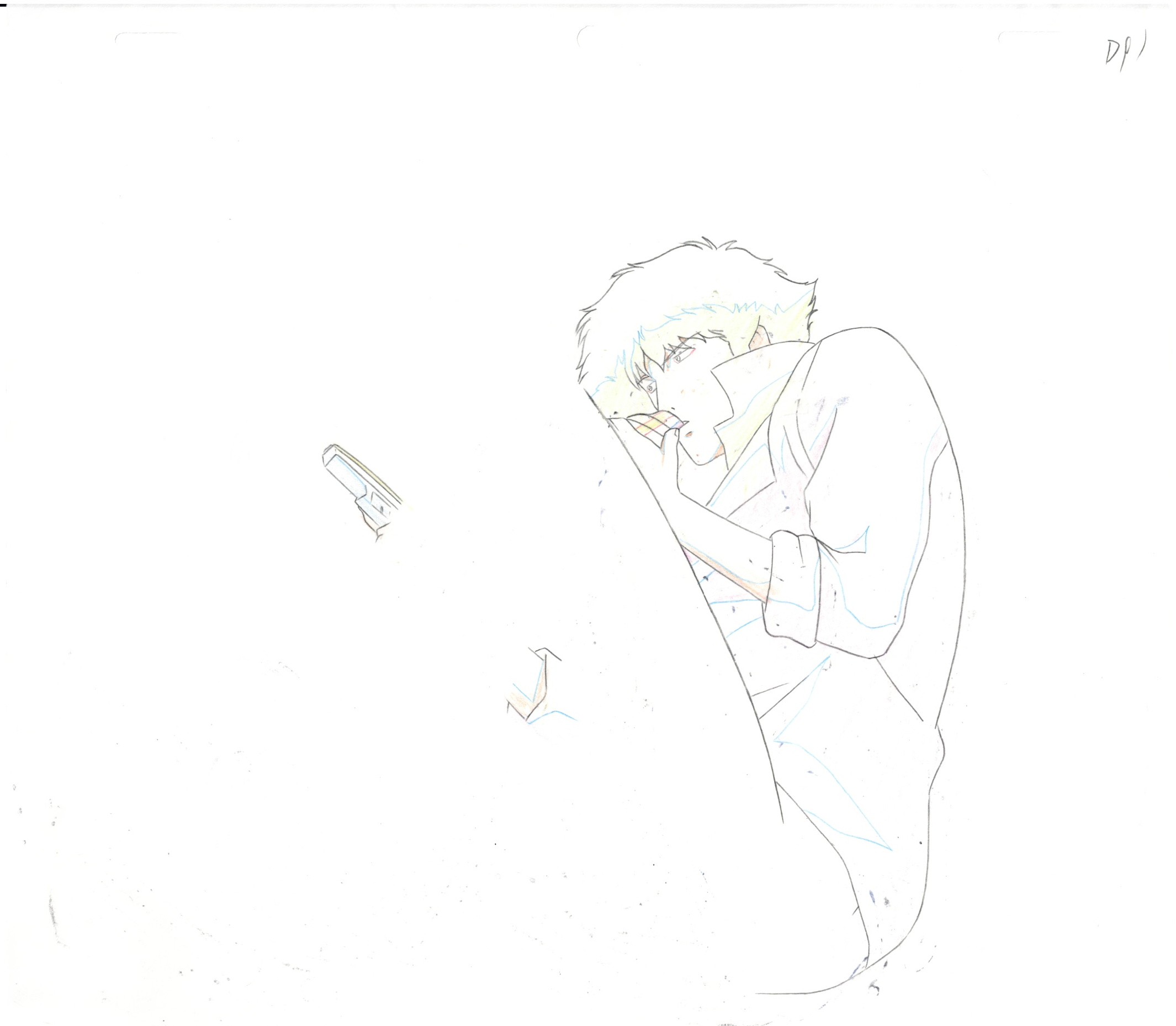 Cowboy Bebop Original Cel and Drawing (Spike Spiegel)