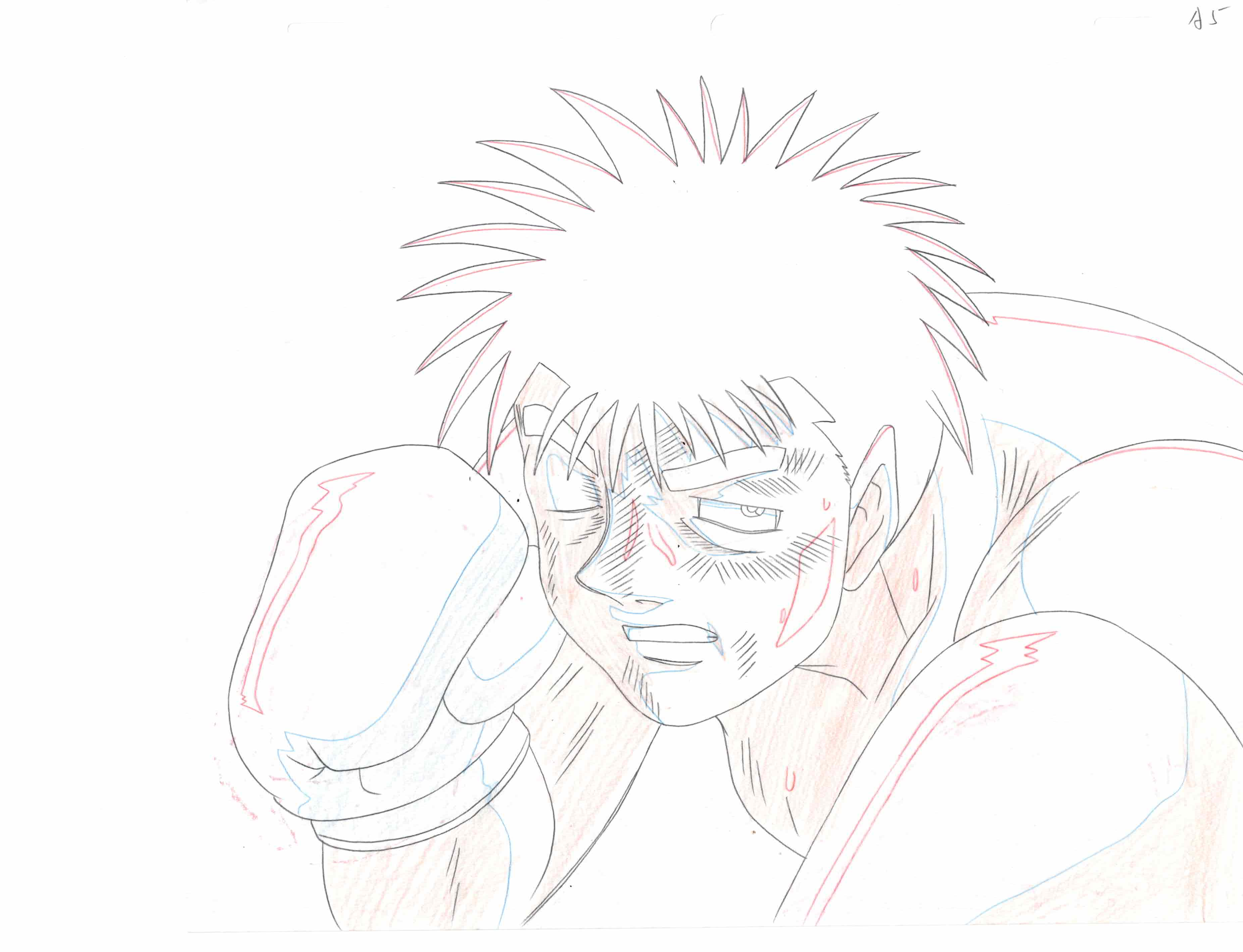 Hajime No Ippo Original Cel and Sketch (Ippo Makunouchi)
