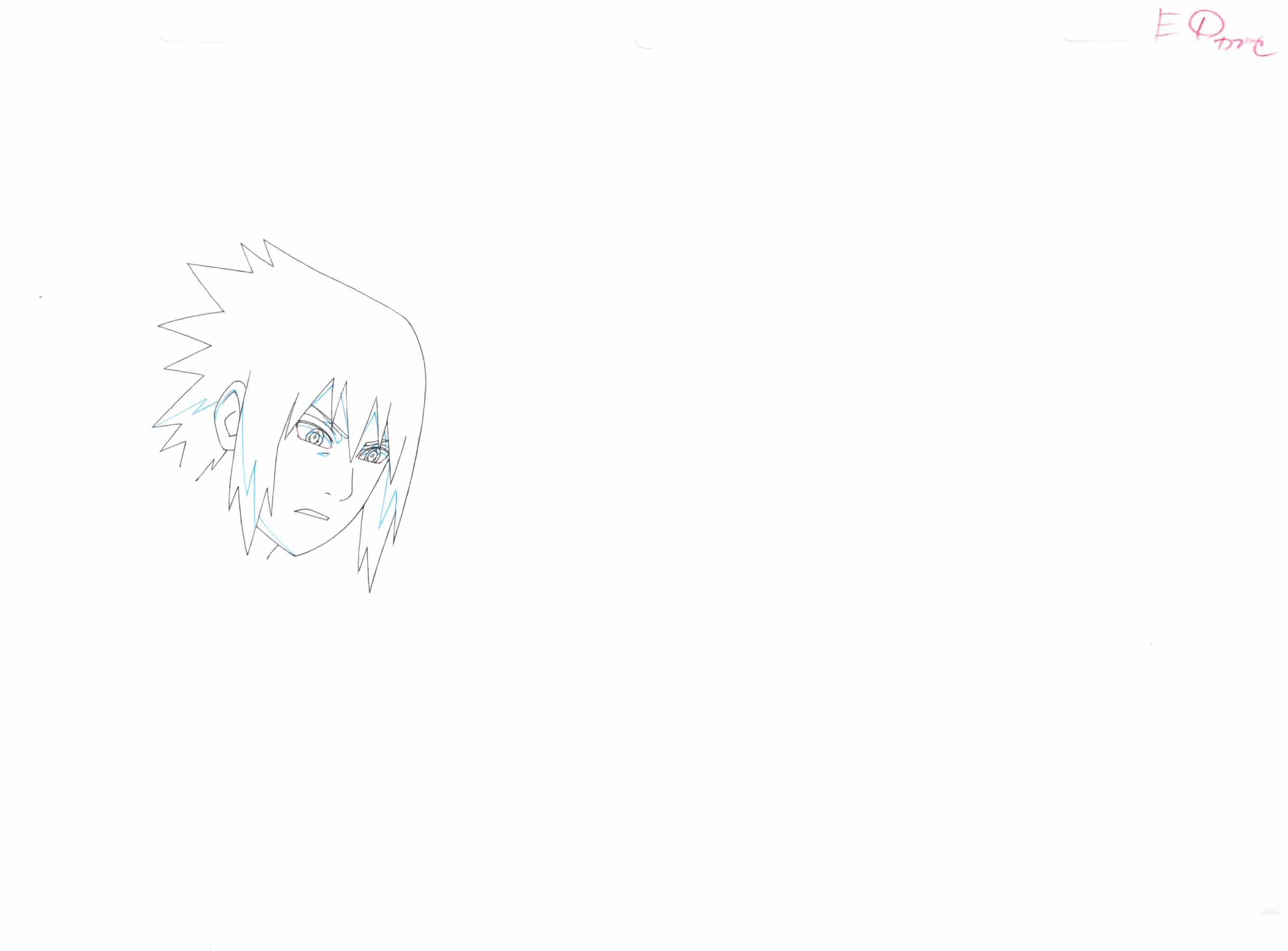 Naruto Original Sketch (Sasuke Uchiha) 2-page Set