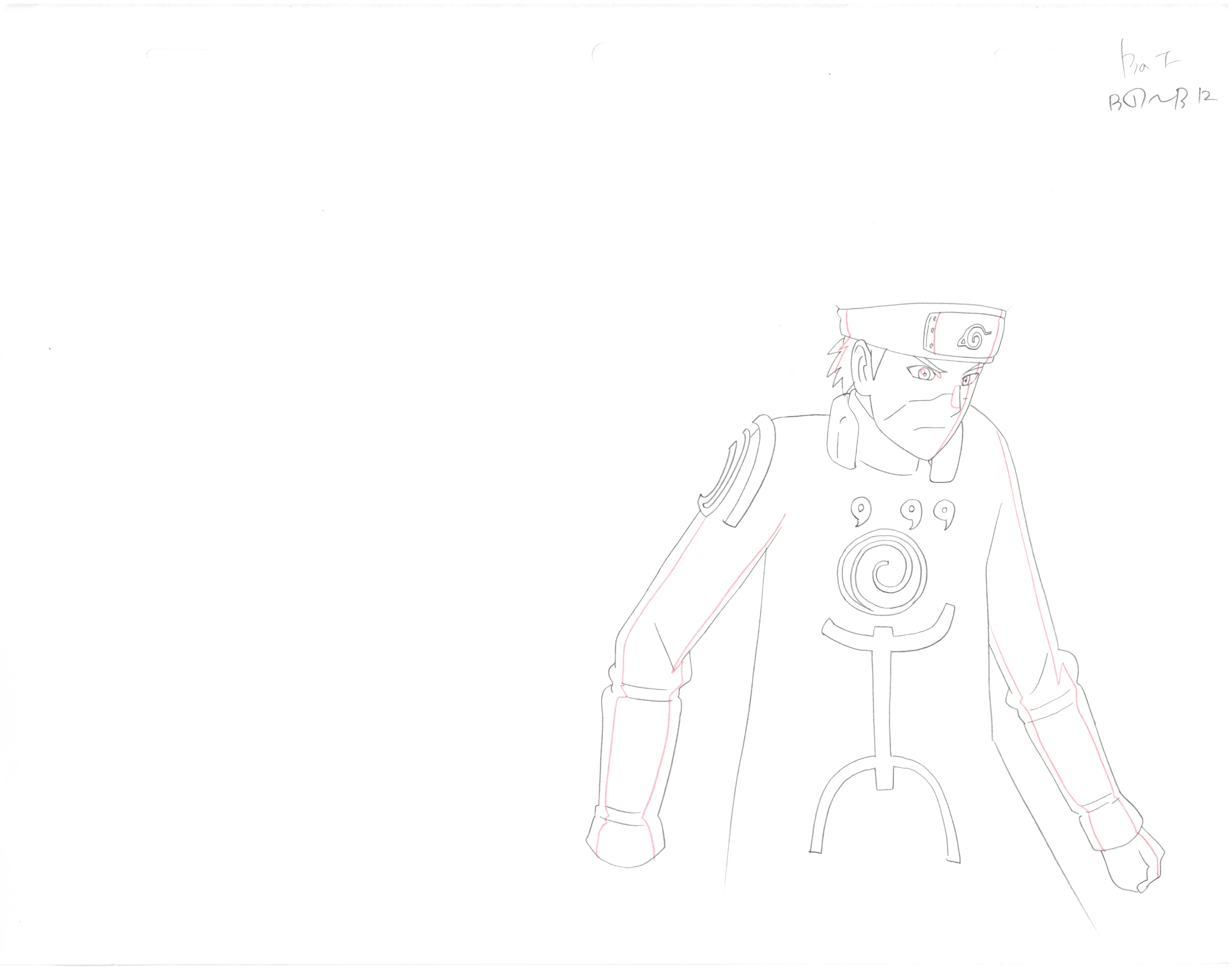 Naruto Original Sketch (Minato Namikaze) 9 pages Set