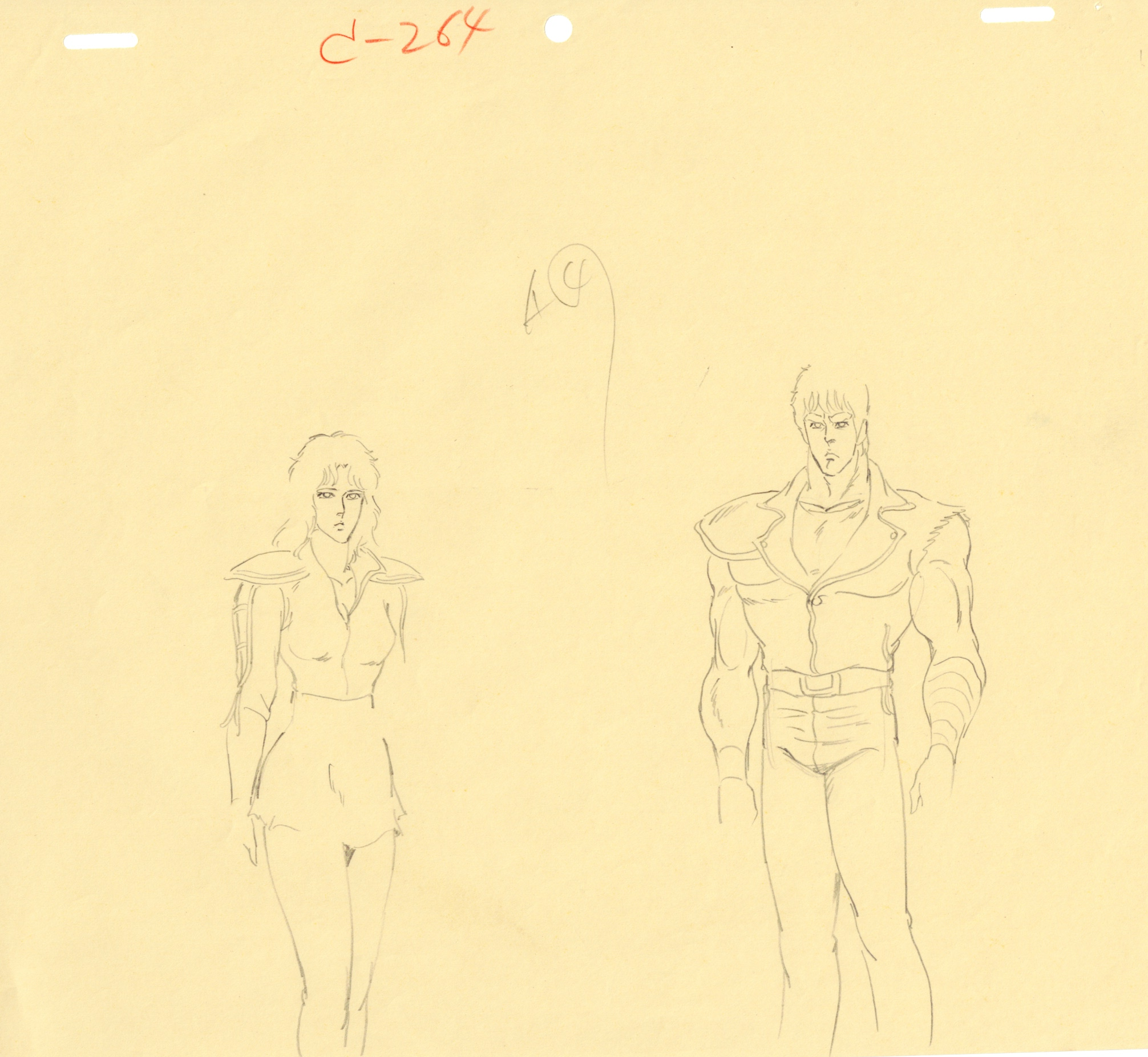 Fist of the North Star Original Drawing (Kenshiro and Yuria) 2 pages Set
