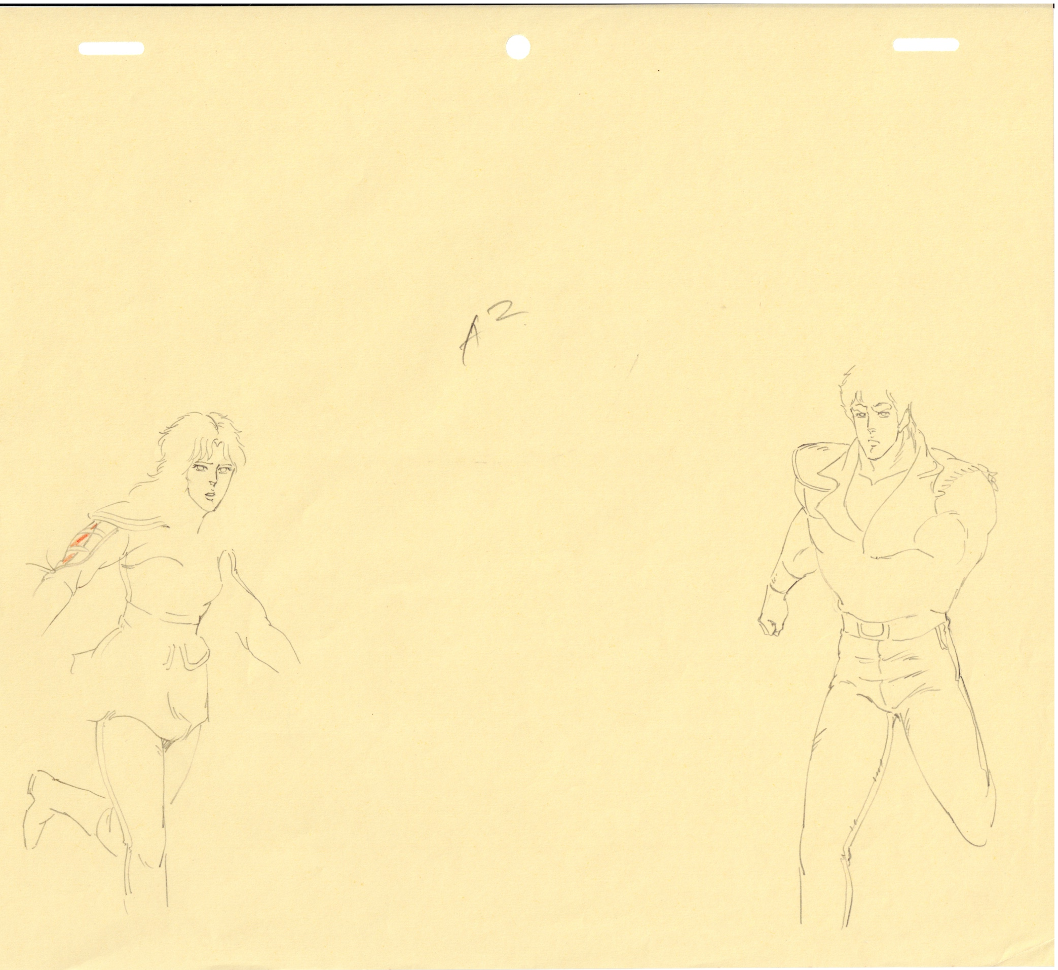 Fist of the North Star Original Drawing (Kenshiro and Yuria) 2 pages Set