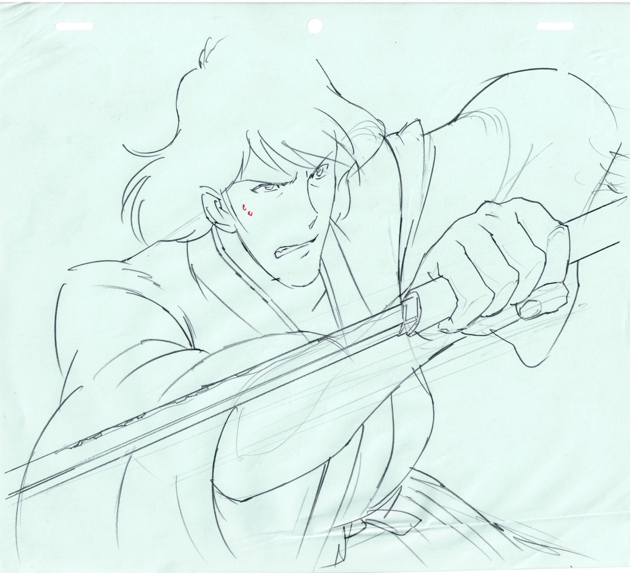 Lupin III Original Sketch (Ishikawa Goemon) 3 pages Set