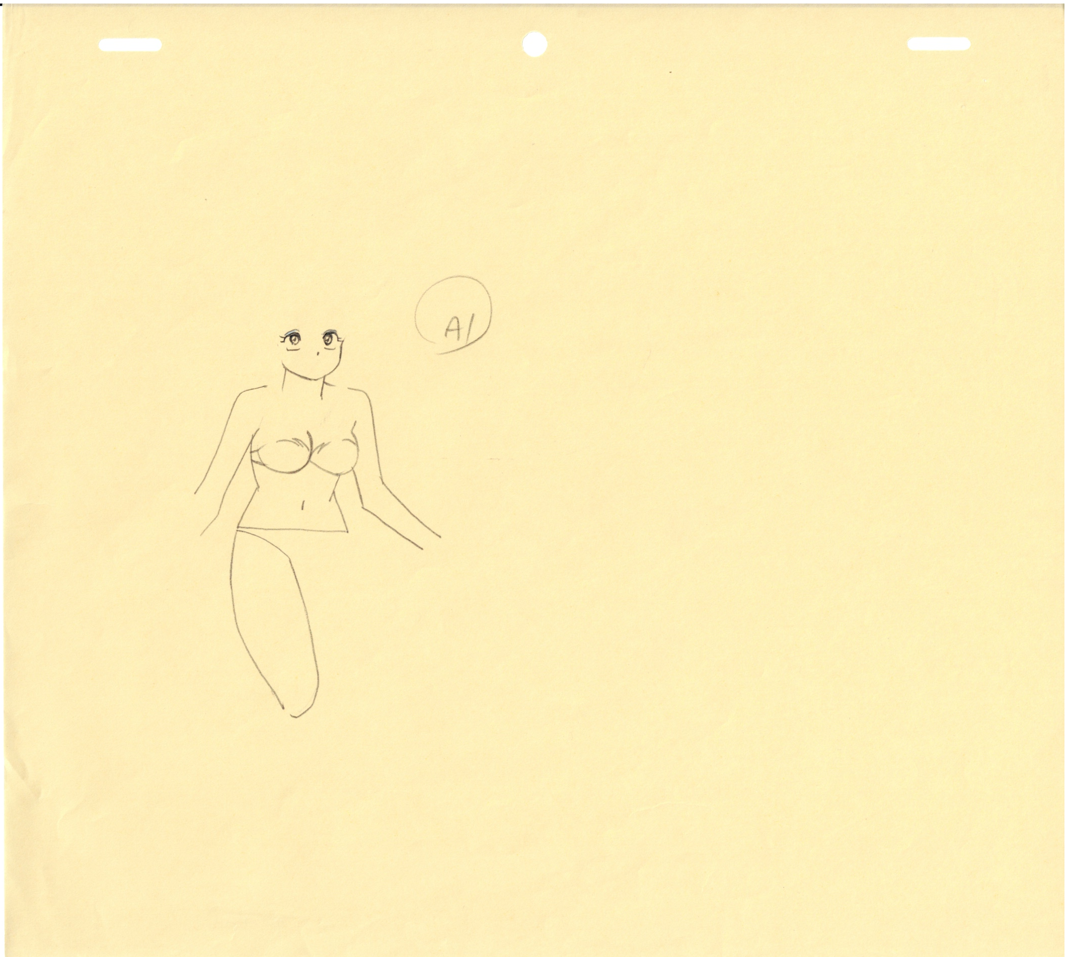 Urusei Yatsura Original Sketch (Lum) 2 pages Set