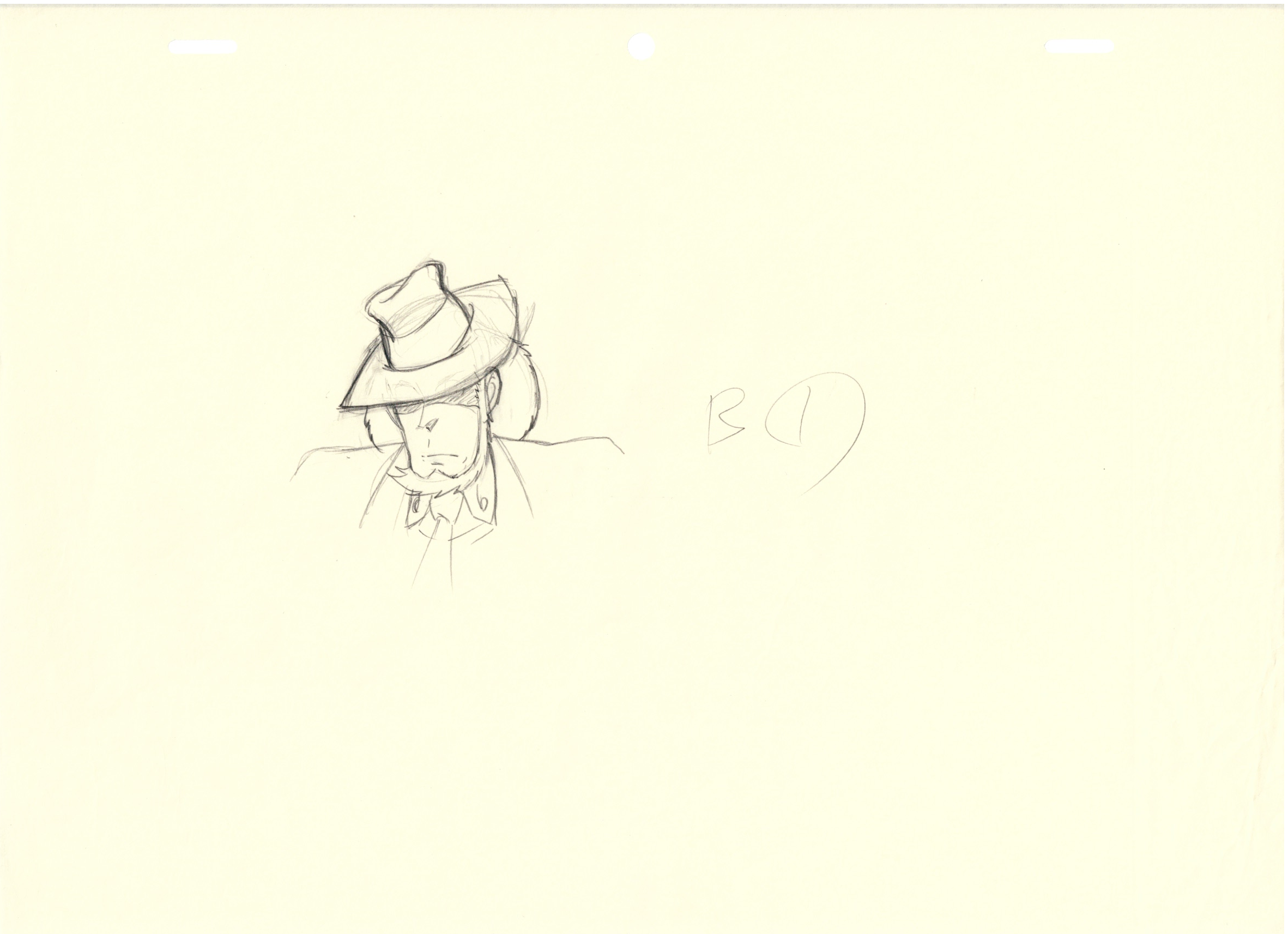 Lupin III Original Sketch (Daisuke Jigen) 12 pages Set