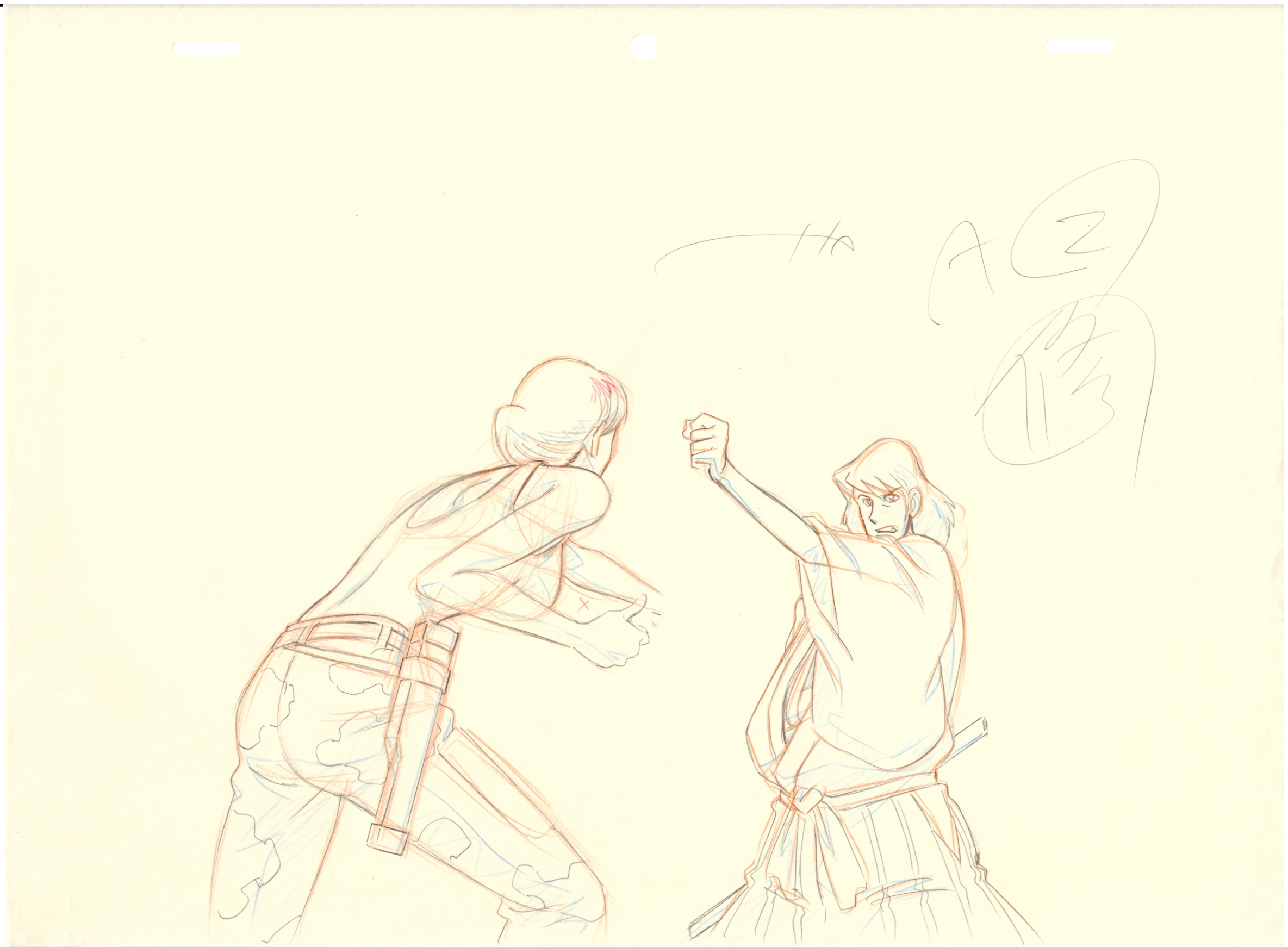 Lupin III Original Sketch (Goemon) 5 pages Set