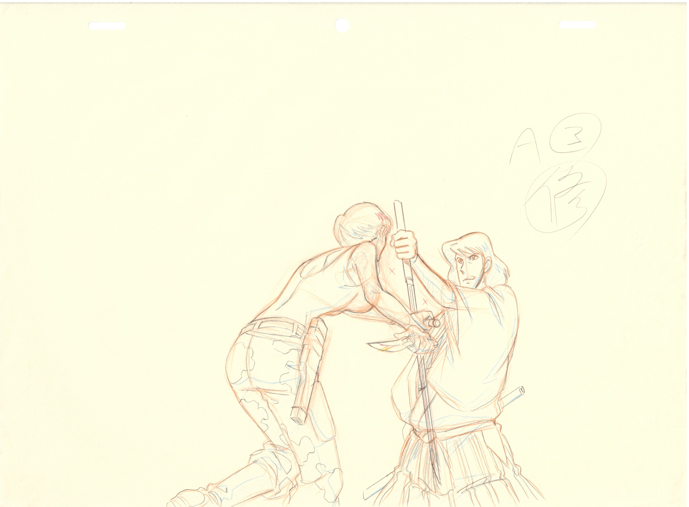 Lupin III Original Sketch (Goemon) 5 pages Set
